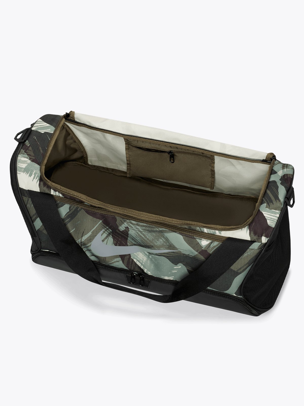 Nike Brasilia Training Duffel Bag AOP 60L Medium Olive/Svart/Particle Grey
