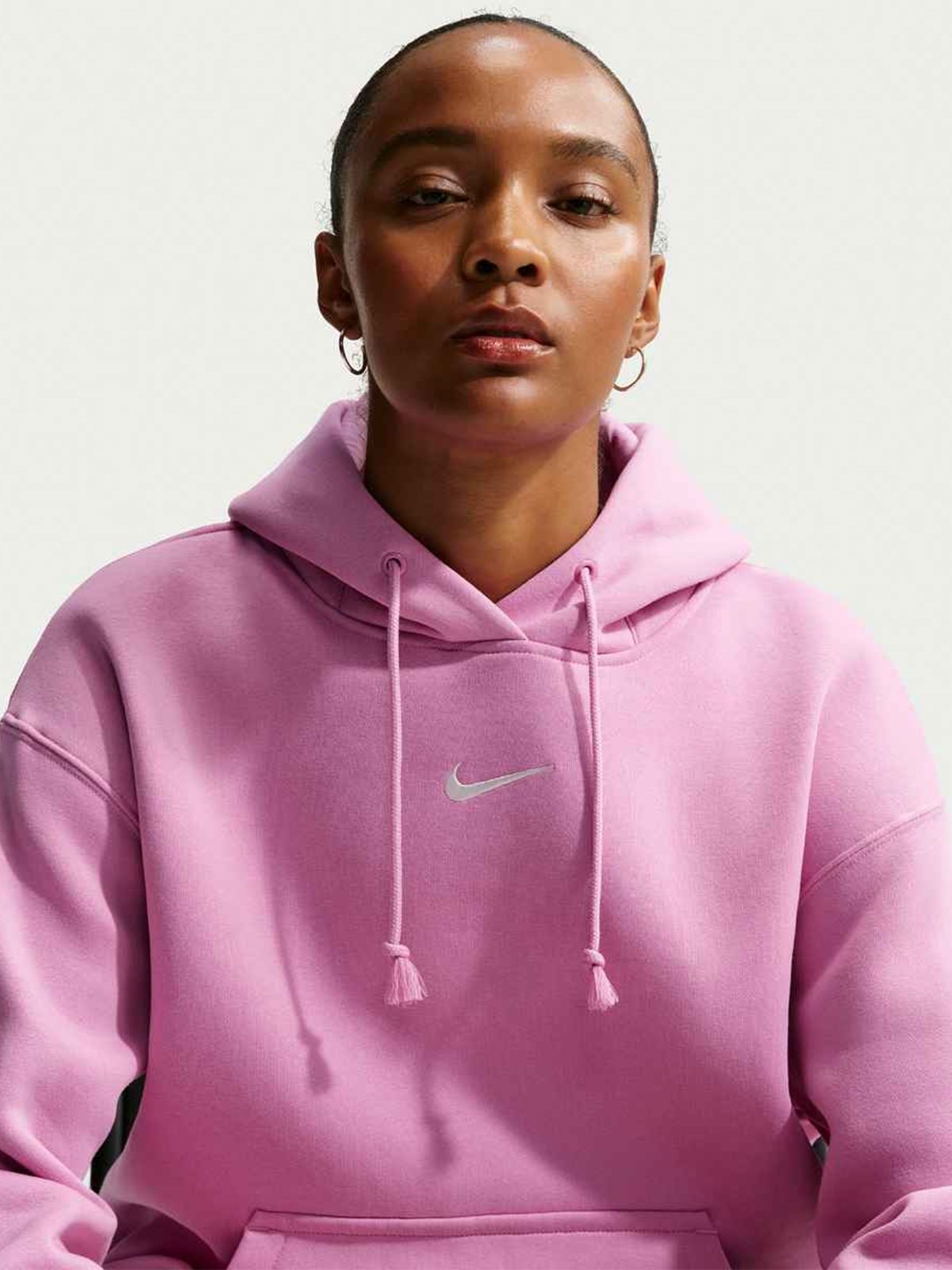 Nike Pheonix Fleece Over-Sized Pullover Hoodie Magenta / Sail
