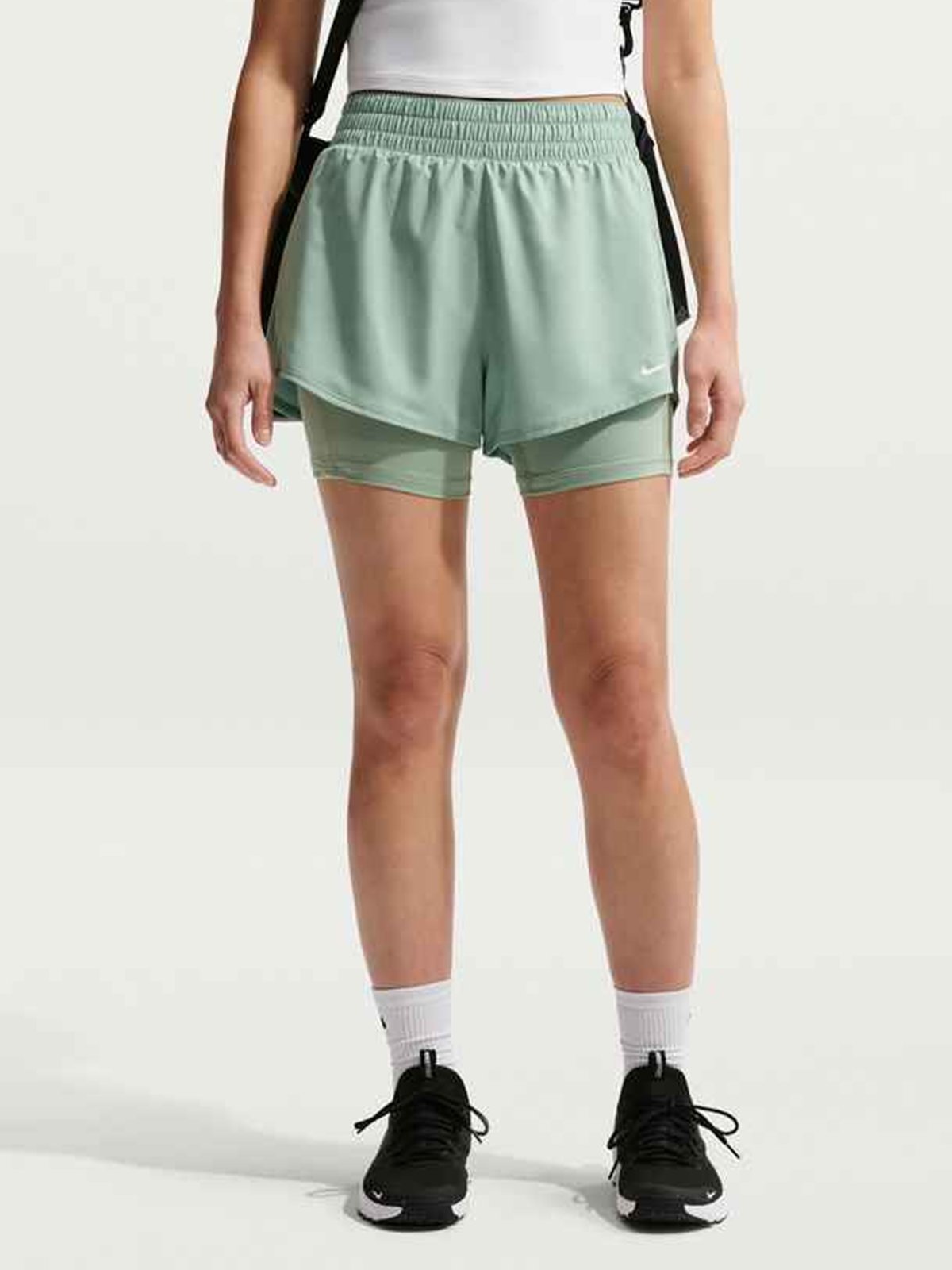 Nike One Dri-Fit High-Rise 2in1 Shorts Steam White