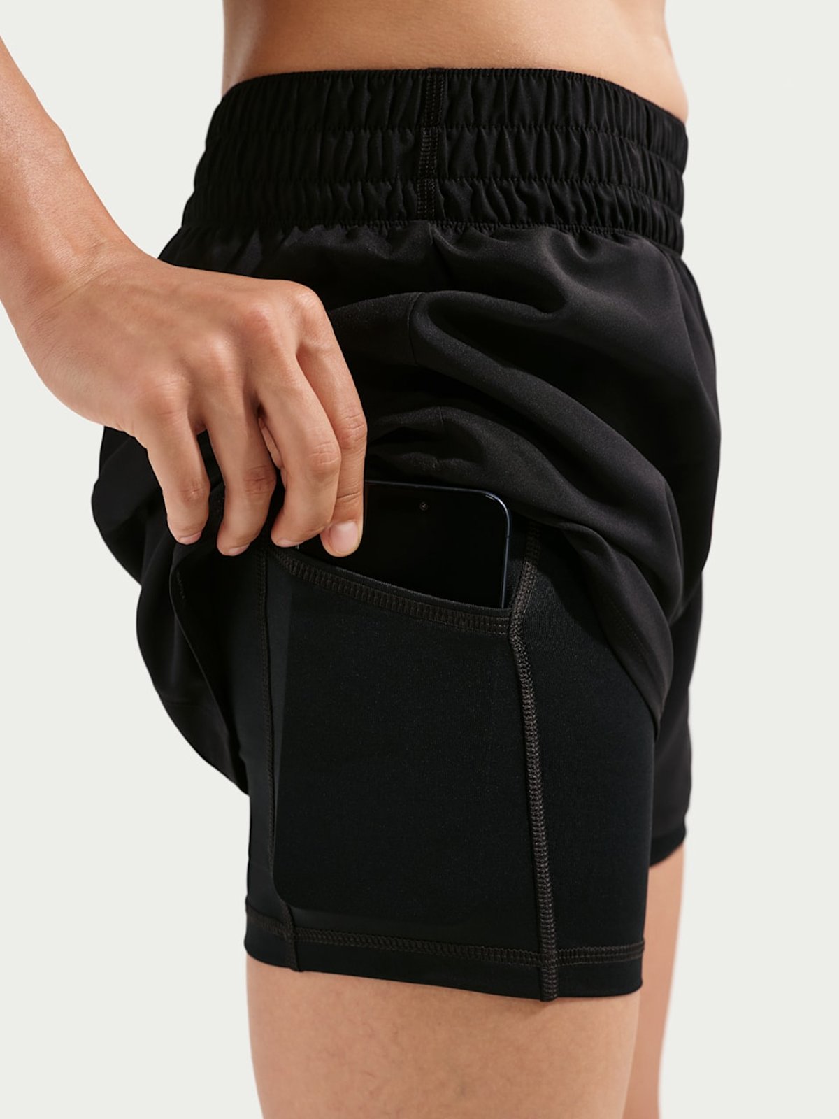 Nike One Dri-Fit High-Rise 2in1 Shorts Black / White