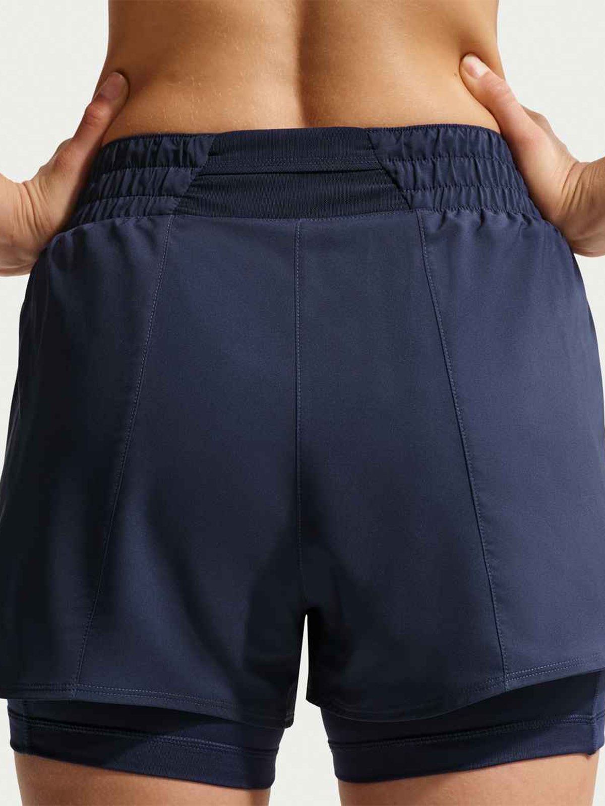 Nike One Dri-Fit High-Rise 2in1 Shorts Midnight Navy / White