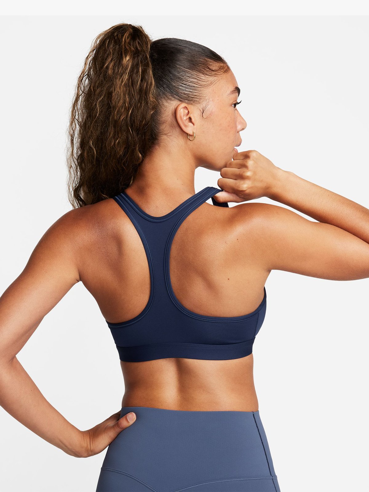 Nike Swoosh Light Support Non-Padded Sports Bra Midnight Navy/ White