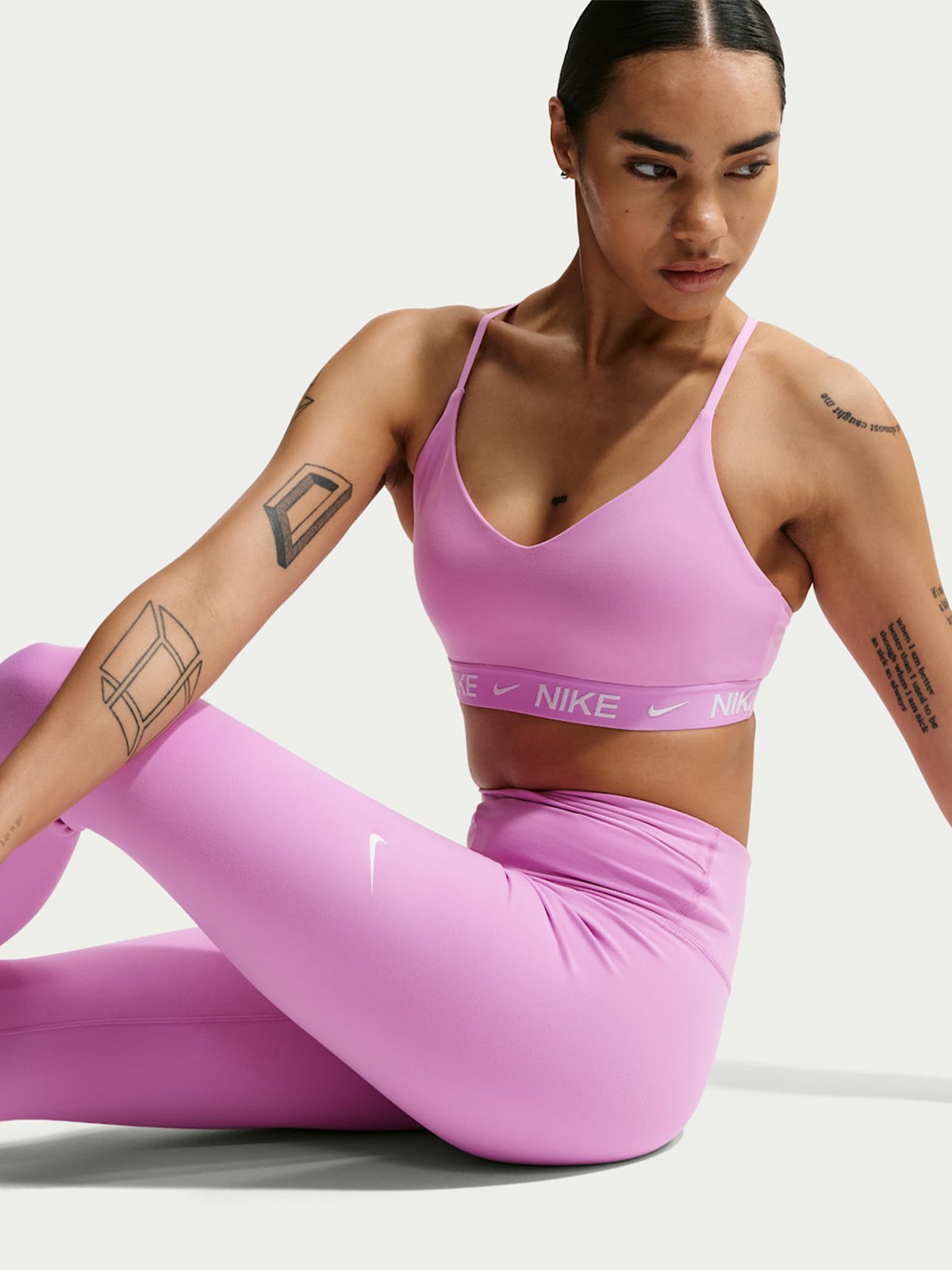 Nike Indy Dri-Fit Light-Support Padded Bra Light Magenta / White