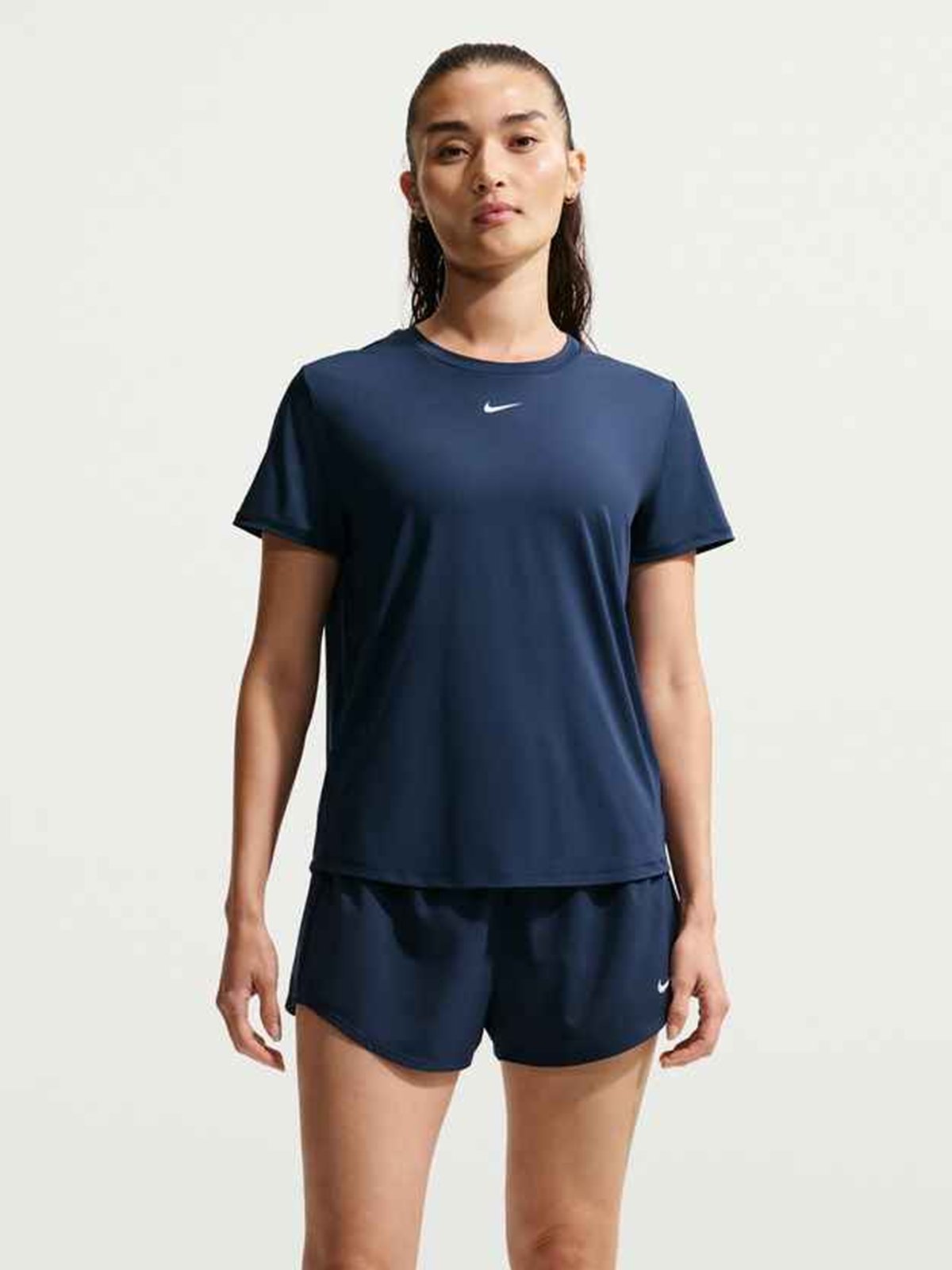 Nike One Classic Dri-Fit Short Sleeve Top Midnight Navy / White