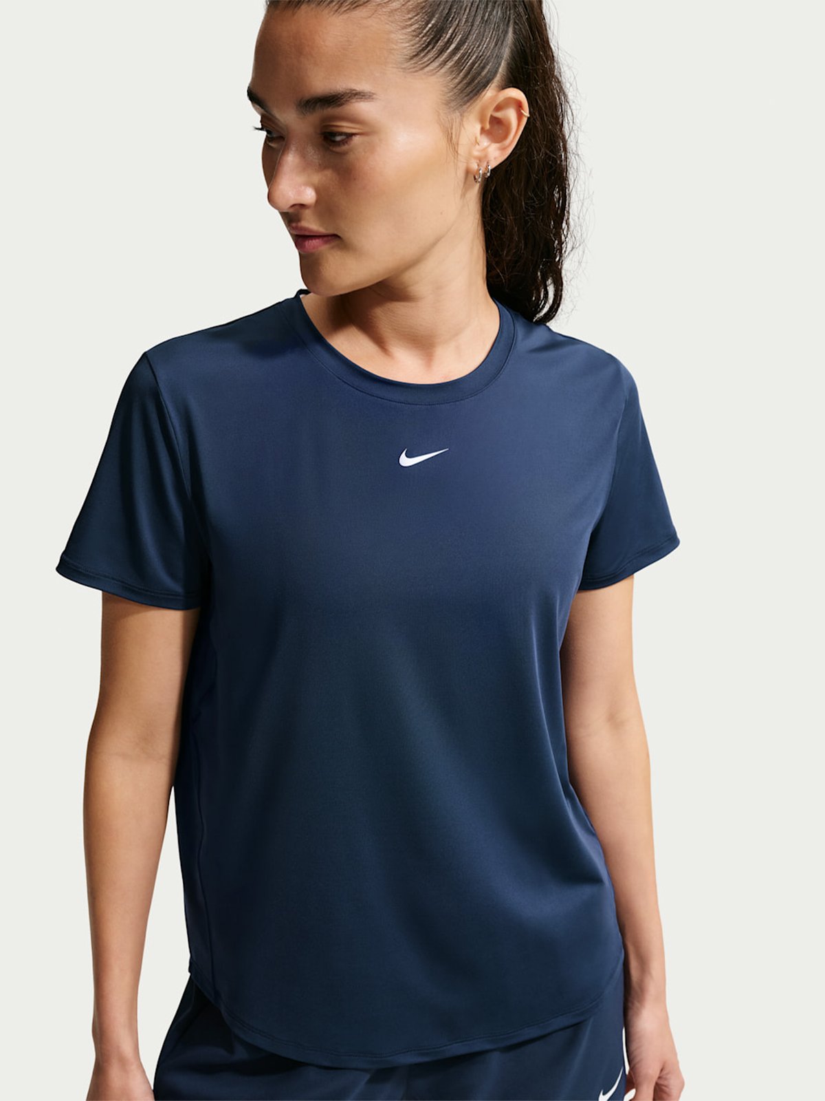 Nike One Classic Dri-Fit Short Sleeve Top Midnight Navy / White