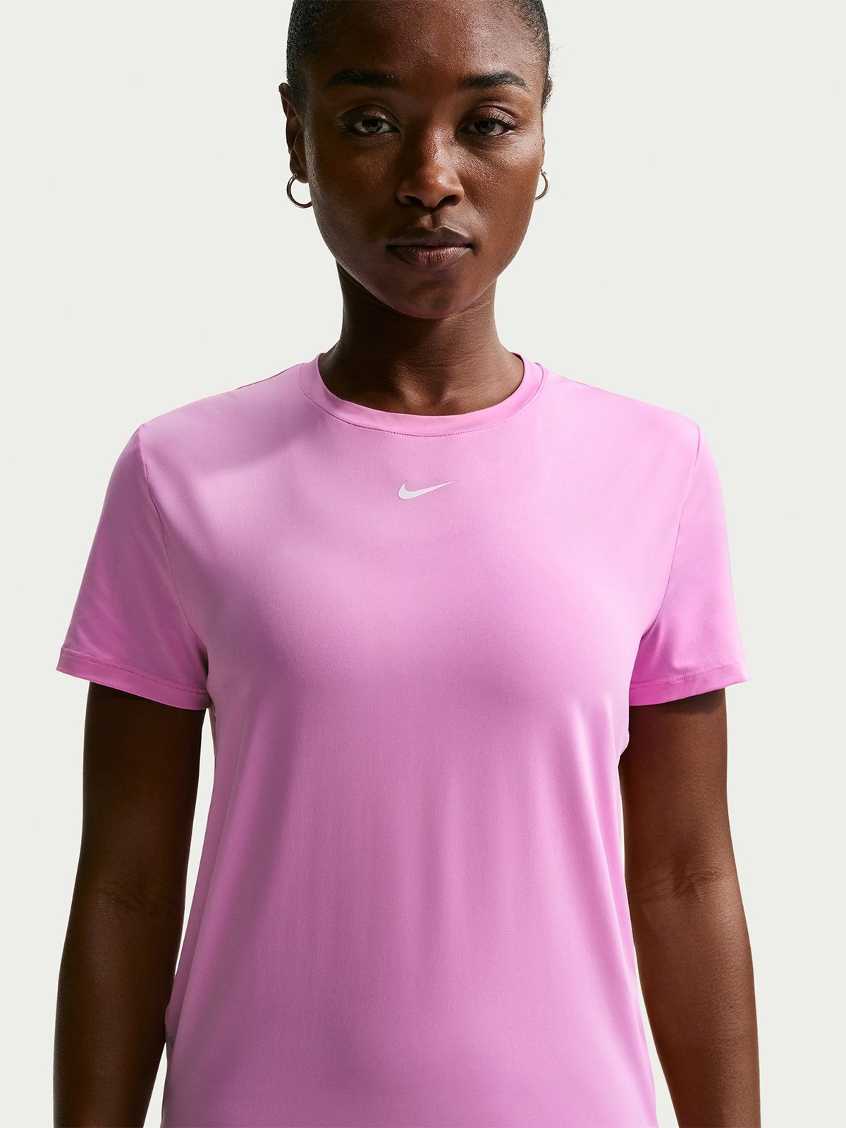 Nike One Classic Dri-Fit Short Sleeve Top LT Magenta / White