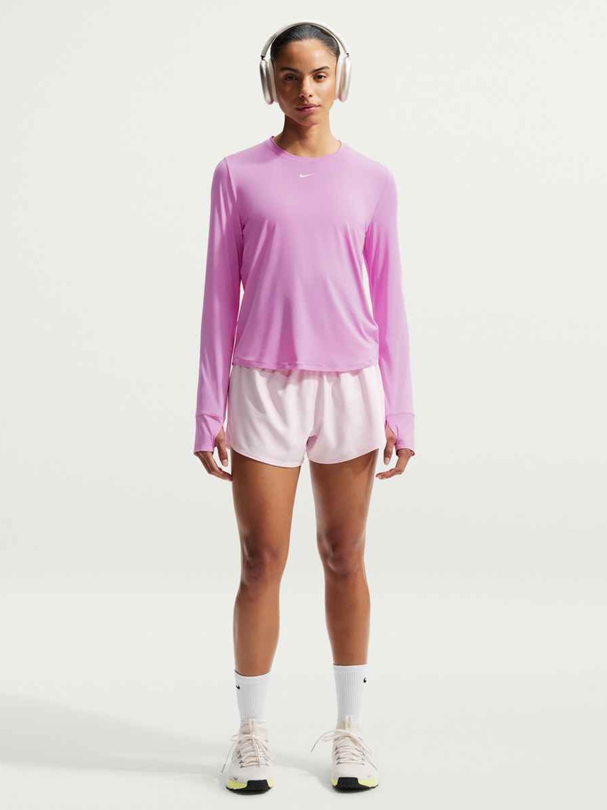 Nike One Classic Dri-Fit Long Sleeve Magenta / White