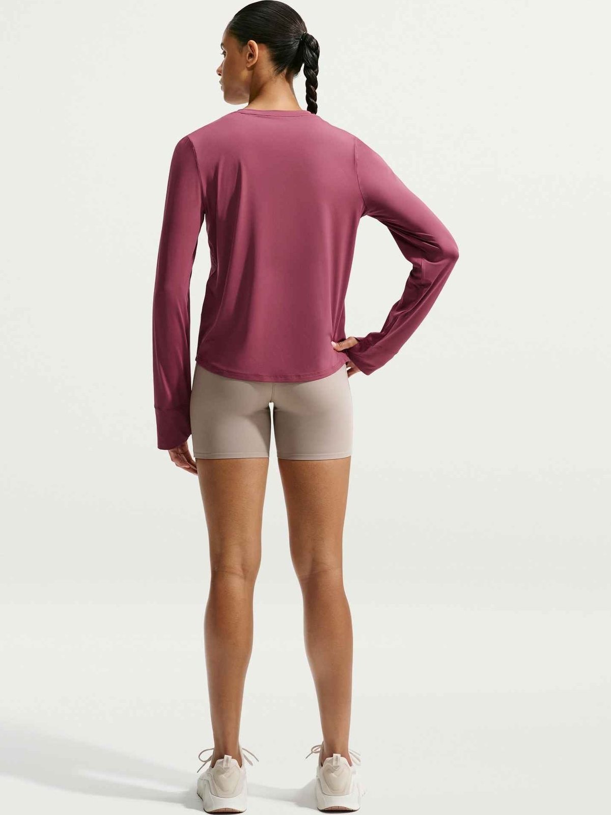 Nike One Classic Dri-Fit Long Sleeve Pink Smoke / White