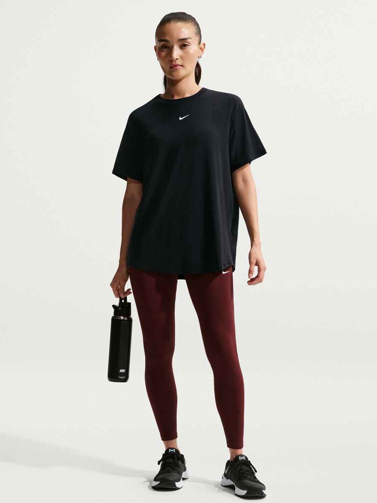 Nike One Relaxed Dri-Fit Short Sleeve Top Black / White
