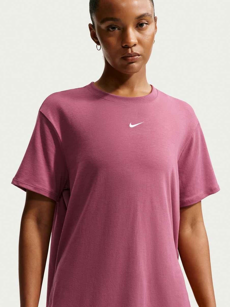 Nike One Relaxed Dri-Fit Short Sleeve Top Pink Smoke / White