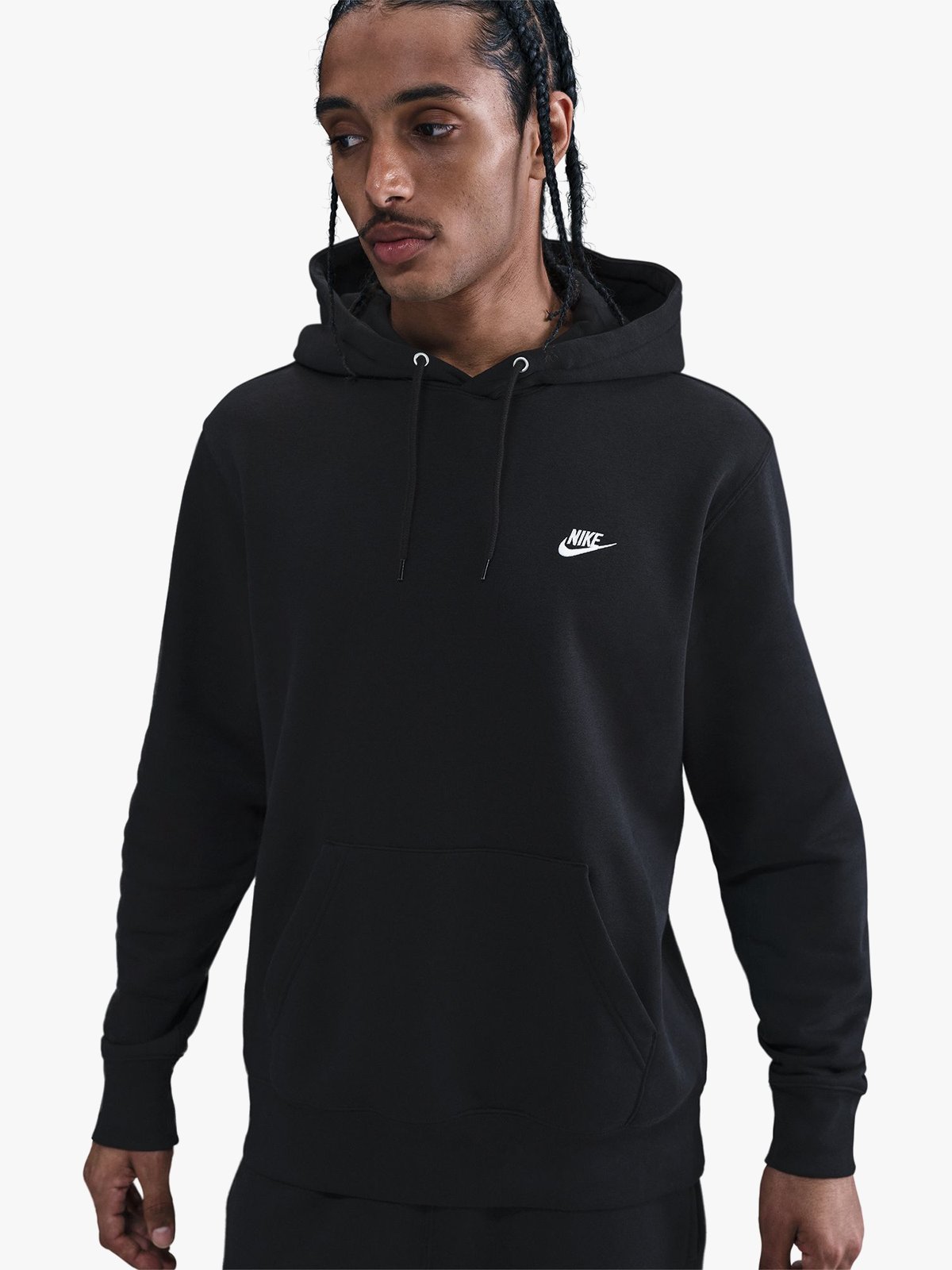 Nike Club Pullover Fleece Hoodie Black / White