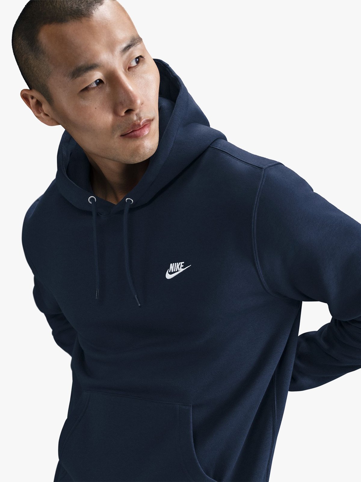 Nike Club Pullover Fleece Hoodie Obsidian / White