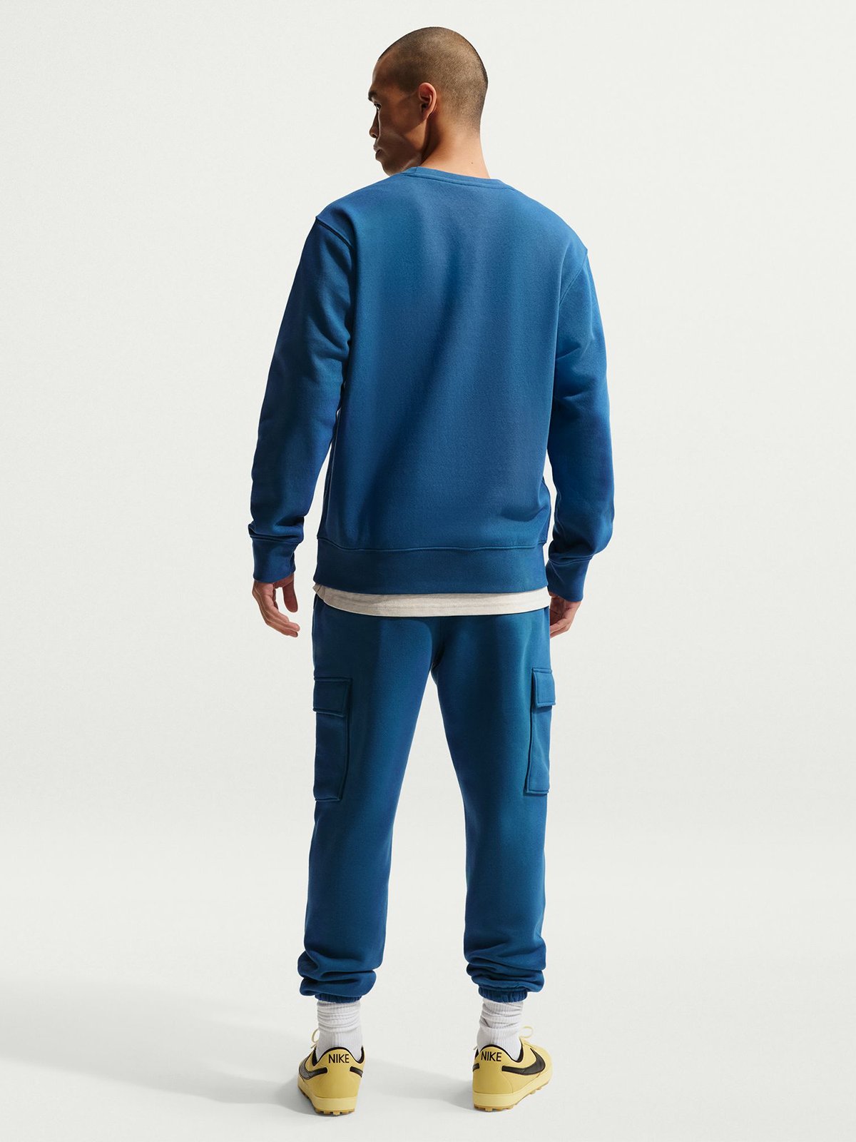 Nike Club Fleece Crew Court Blue / LT Khaki