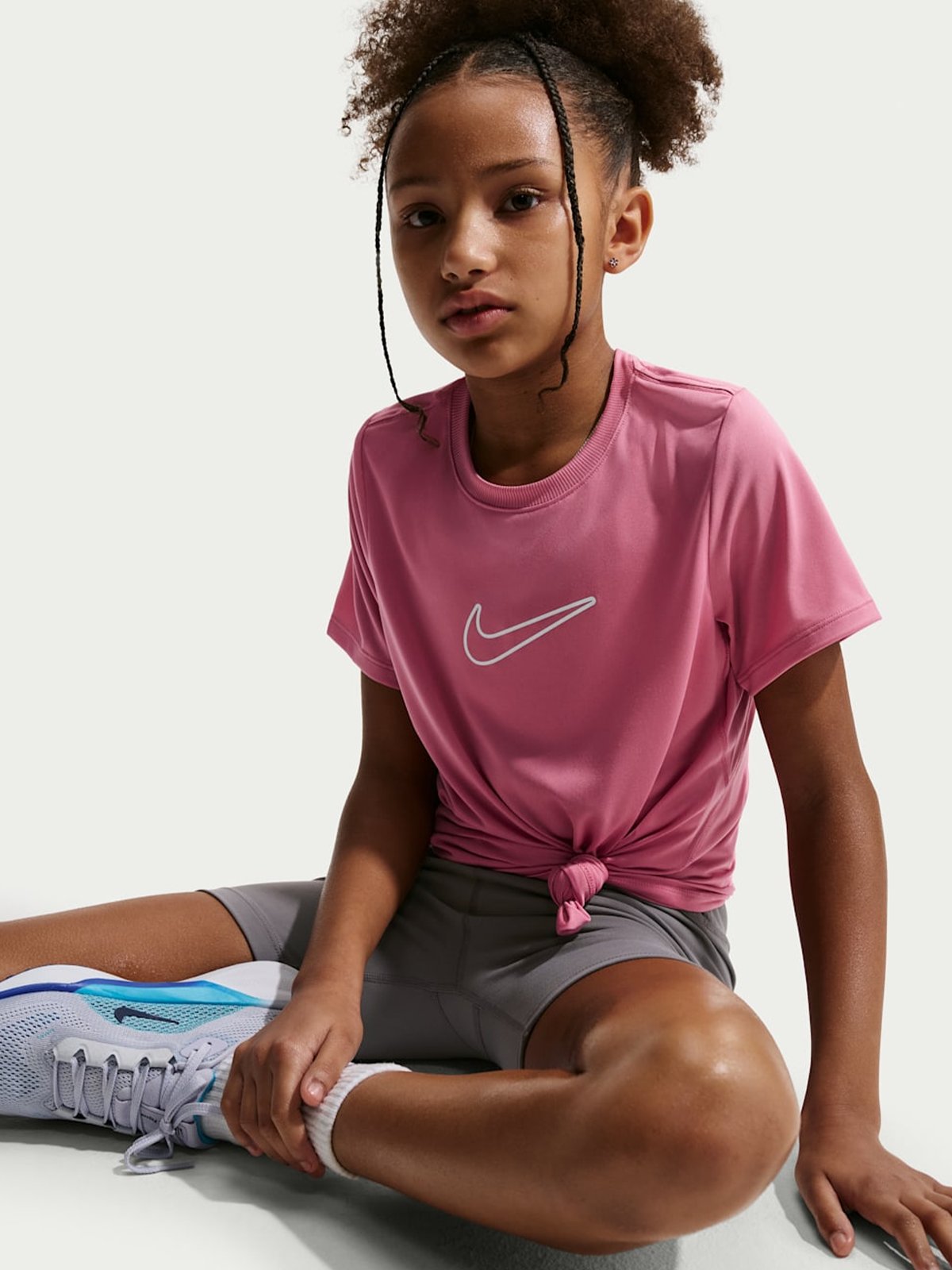 Nike One Fitted Tee Peony / White