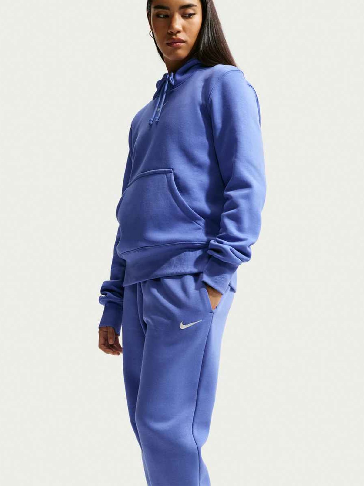 Nike Pheonix Fleece Standard Pullover Hoodie Medium Blue / Sail
