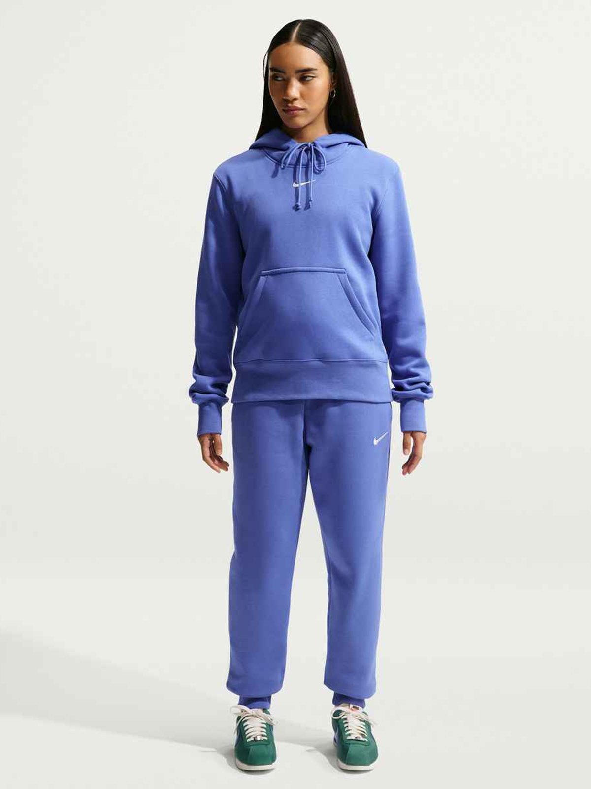 Nike Pheonix Fleece Standard Pullover Hoodie Medium Blue / Sail