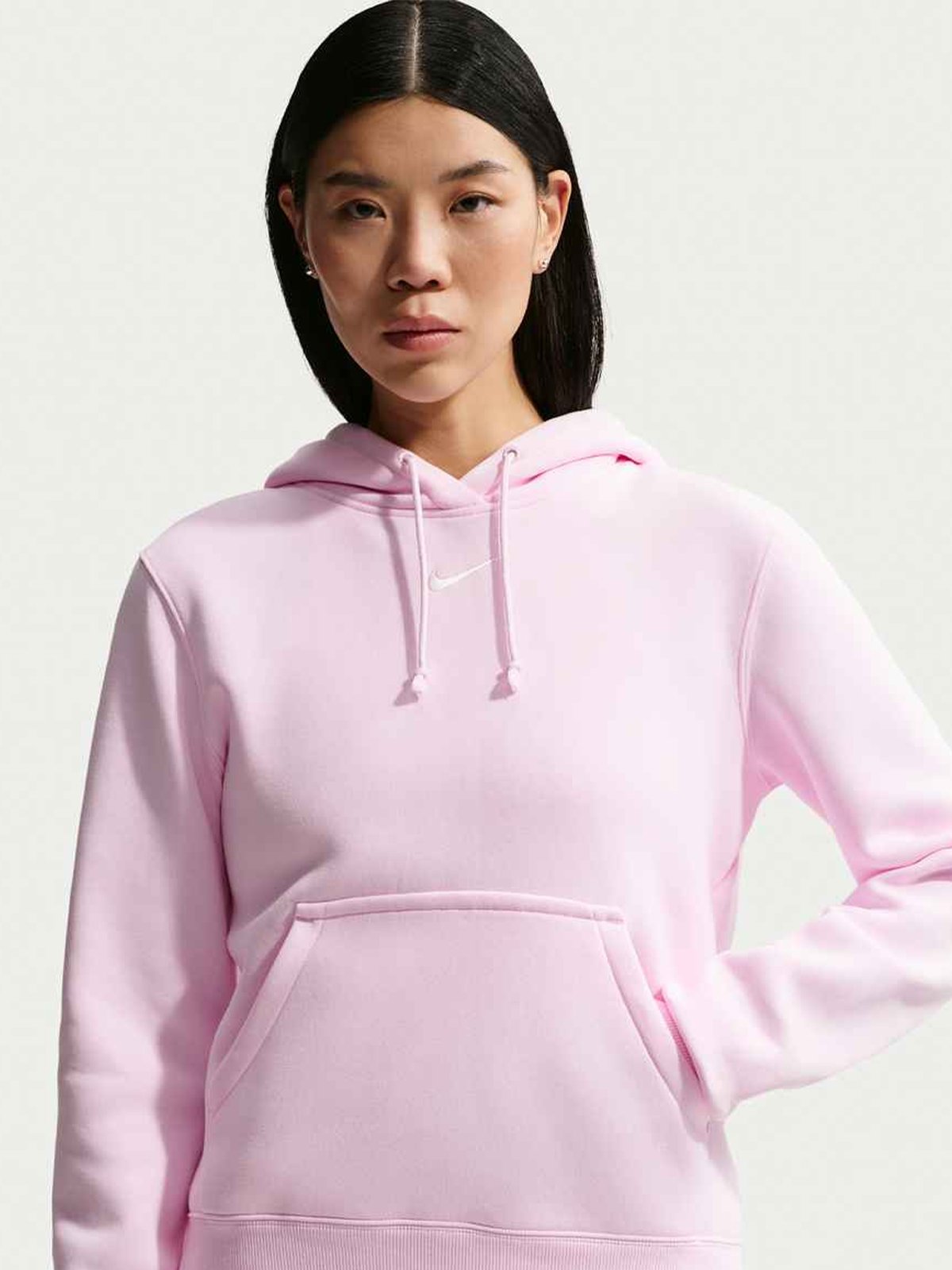 Nike Pheonix Fleece Standard Pullover Hoodie Pink Foam / Sail