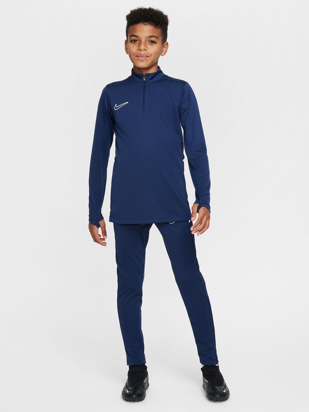 Nike Academy Dri-FIT Long-Sleeve 1/4-Zip Soccer Drill Midnight Navy / White