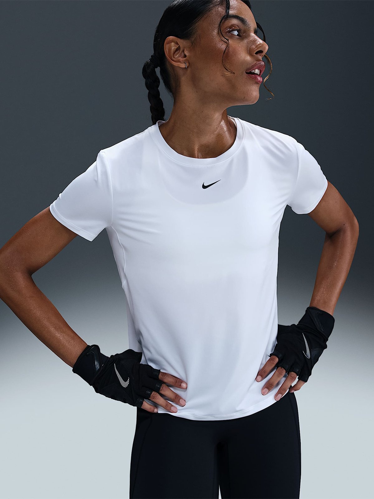 Nike One Classic Dri-Fit Short Sleeve Top White / Black