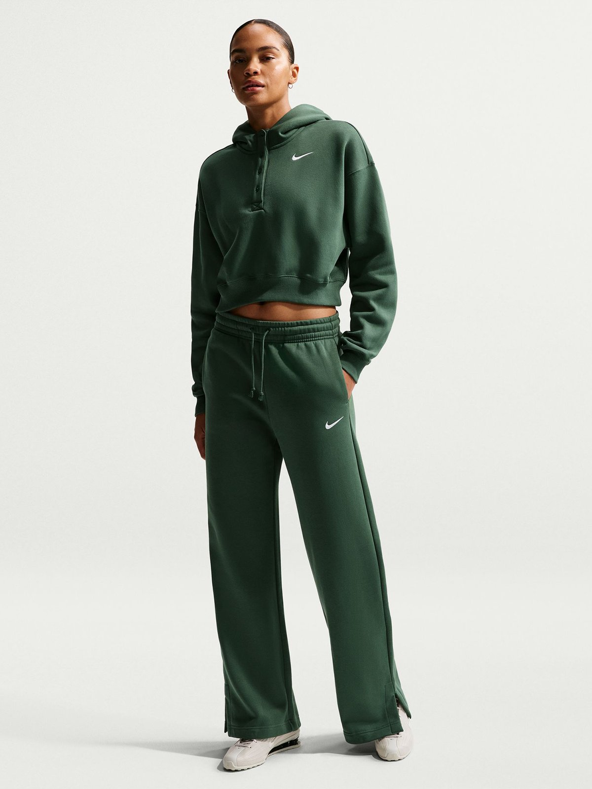 Nike Sportswear Phoenix Hige-Waisted Wide Pants Fir / Sail