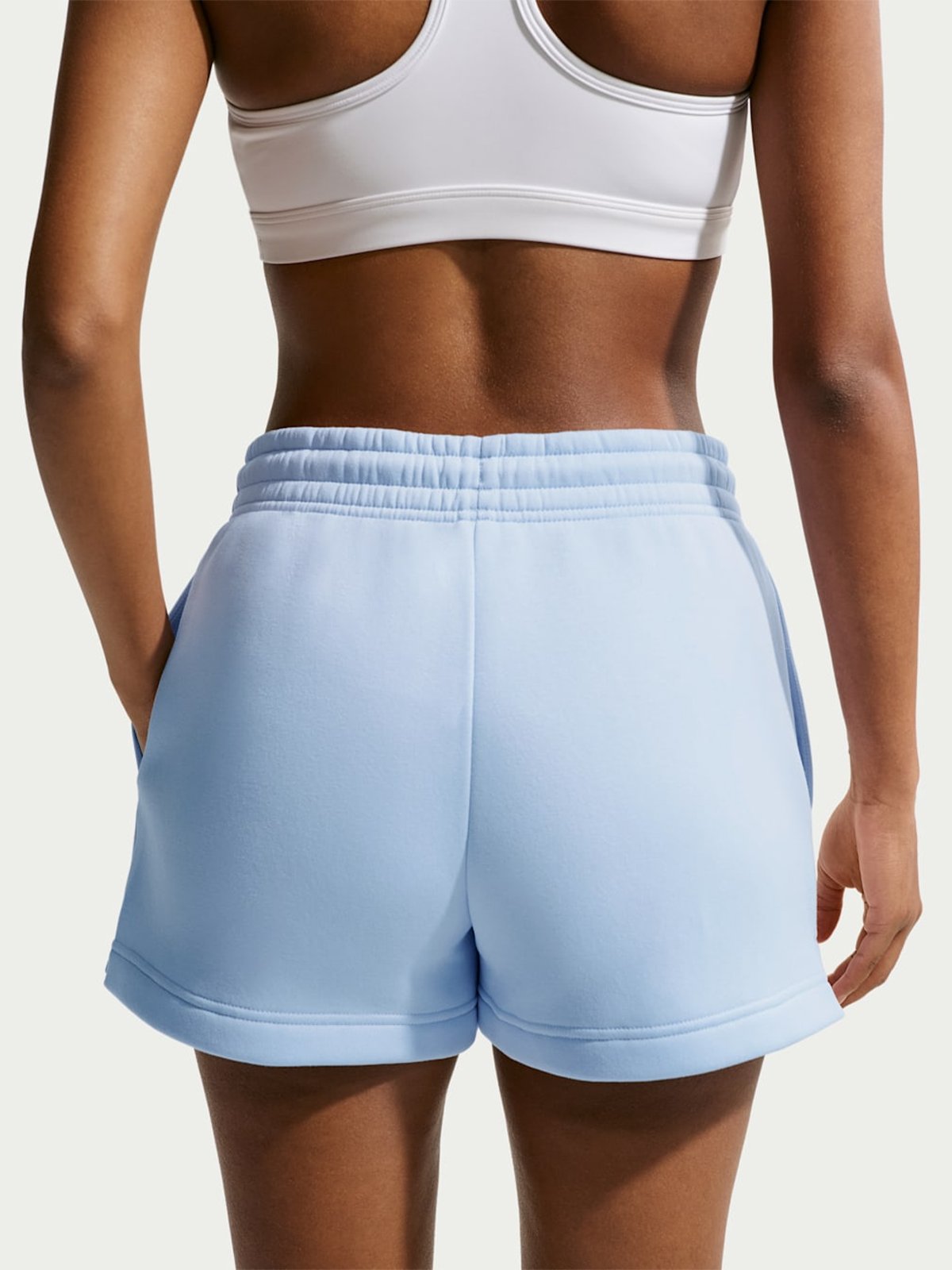 Nike Pheonix Fleece Mid-Rise Shorts Hydrogen Blue / Sail