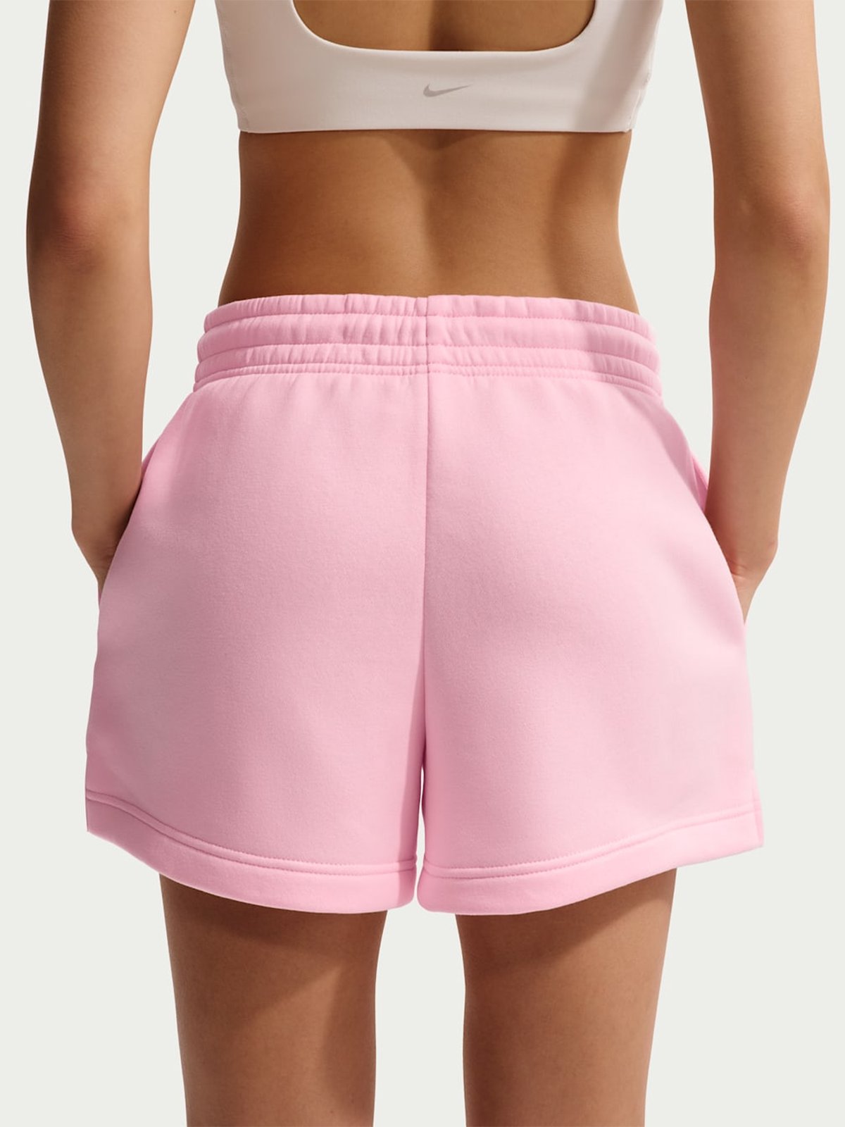 Nike Pheonix Fleece Mid-Rise Shorts Pink Foam / Sail