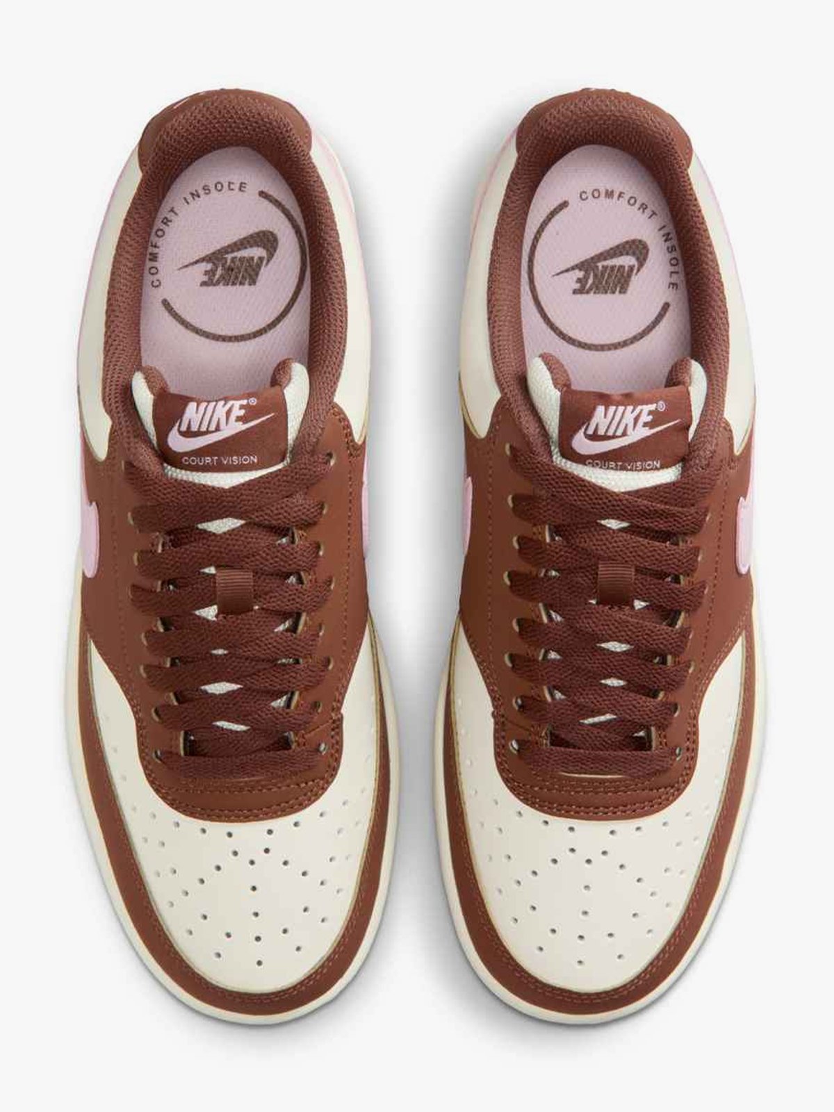 Nike Court Vision Low Soft Pearl / Pink Foam-Fauna Brown