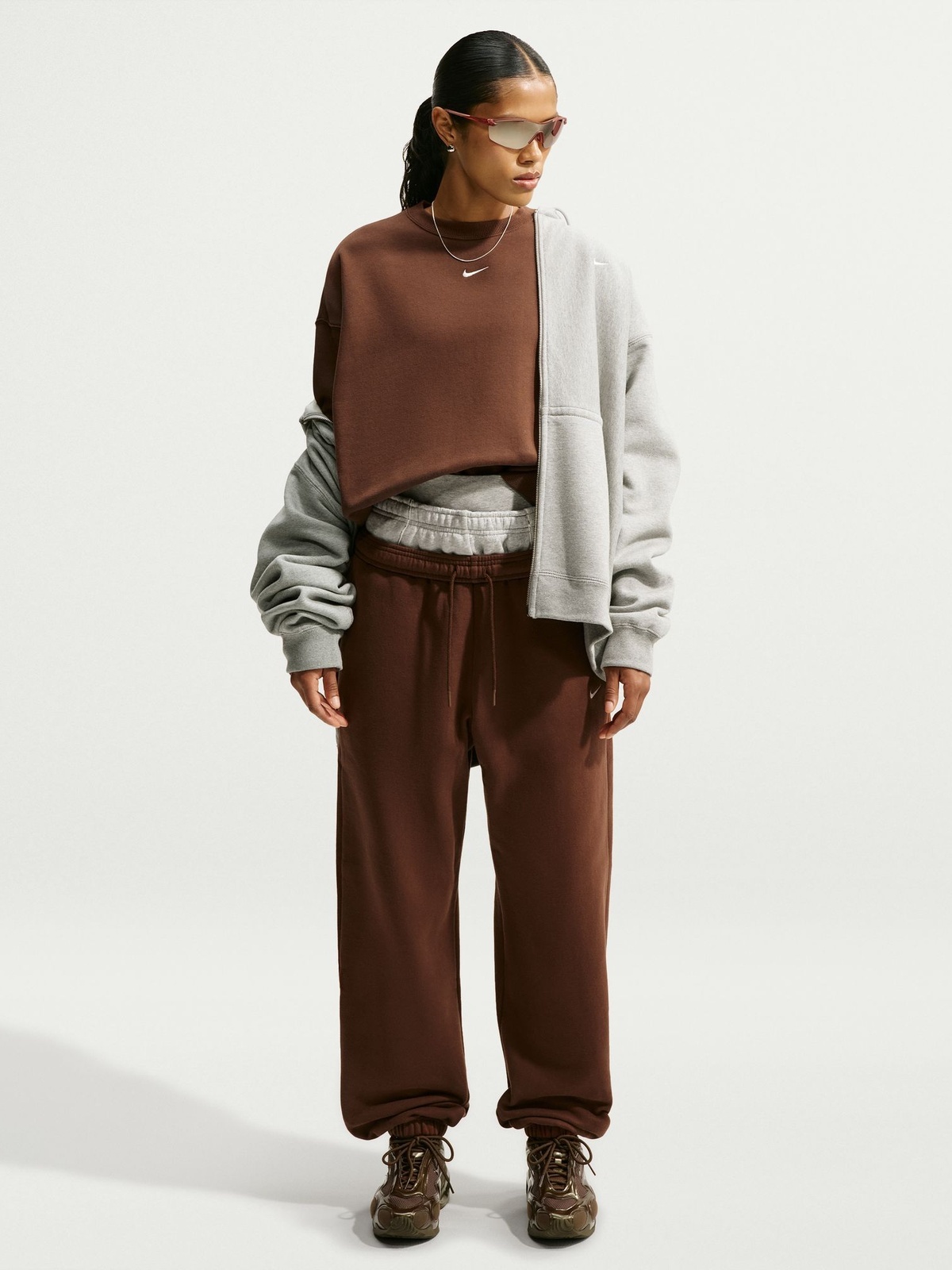Nike Studio Fleece Crew Neck Sweatshirt Cacao Wow / Sail