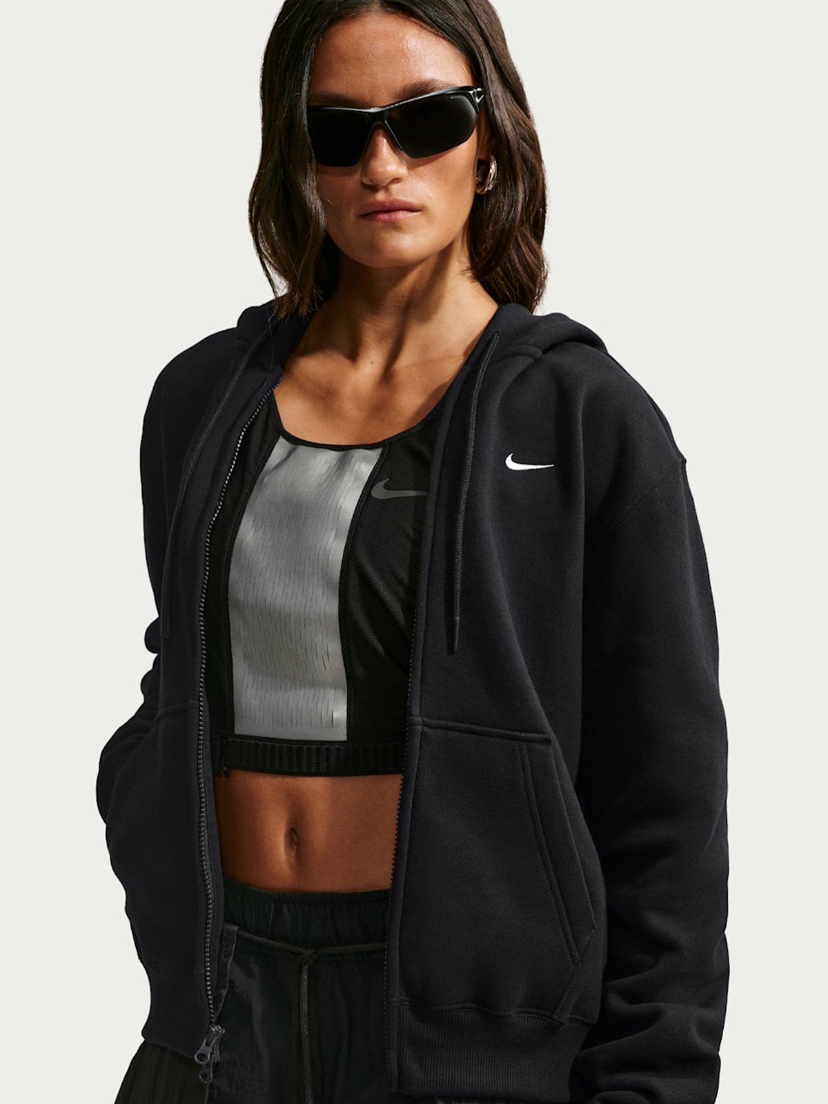 Nike Studio Fleece Full-Zip Hoodie Sort