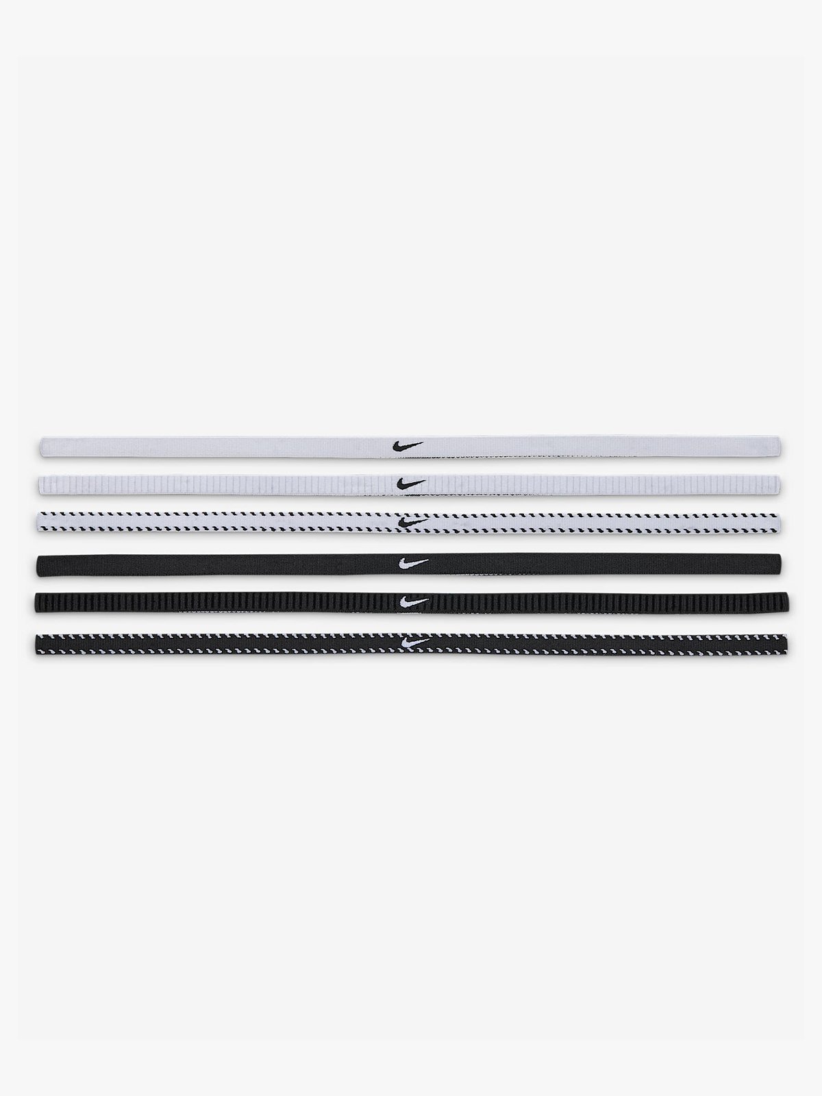 Nike Flex Classic Slim Headbands 6pk White