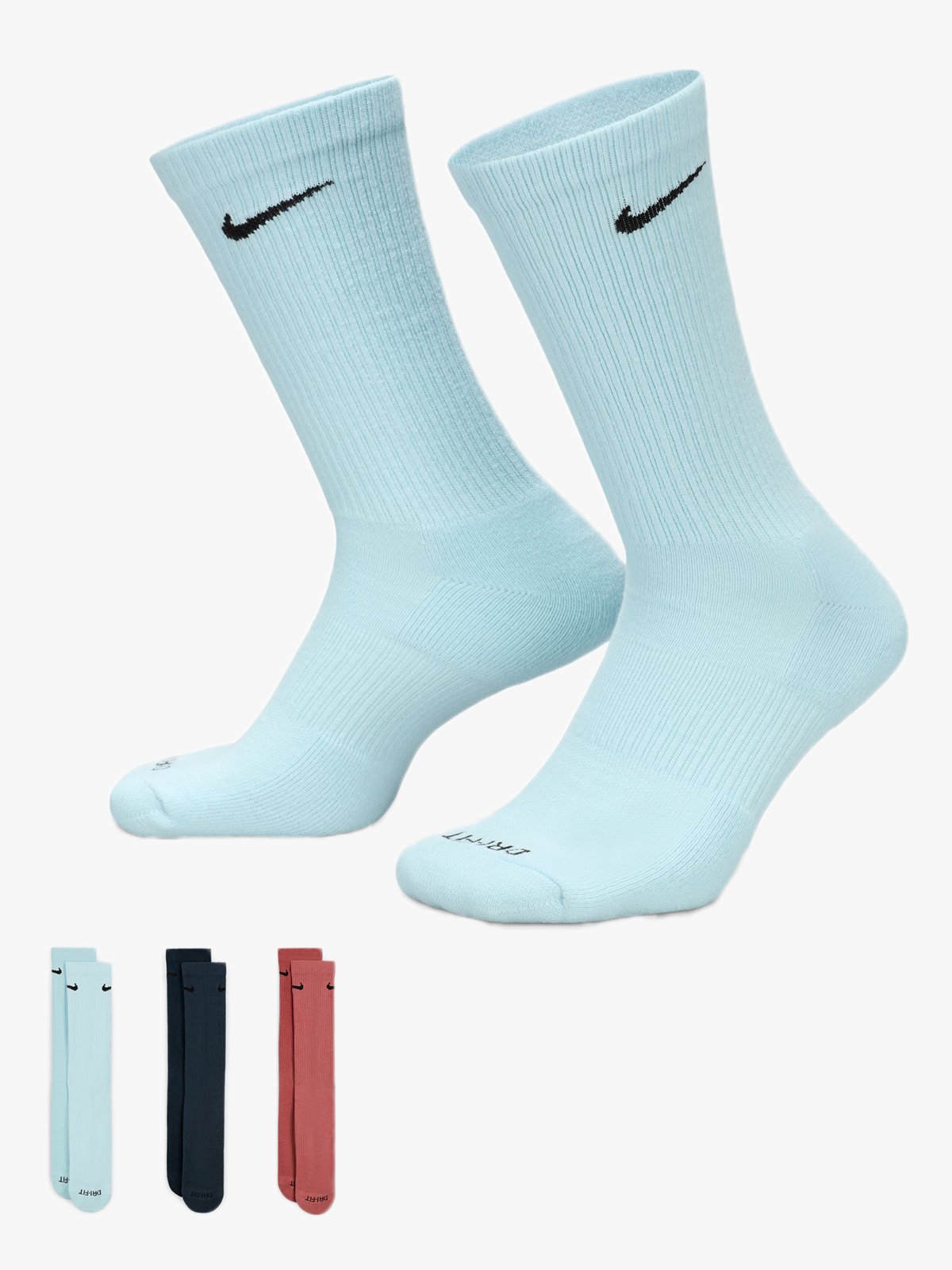 Nike Everyday Plus Cushioned Training Crew Socks 3pk Multi-Color