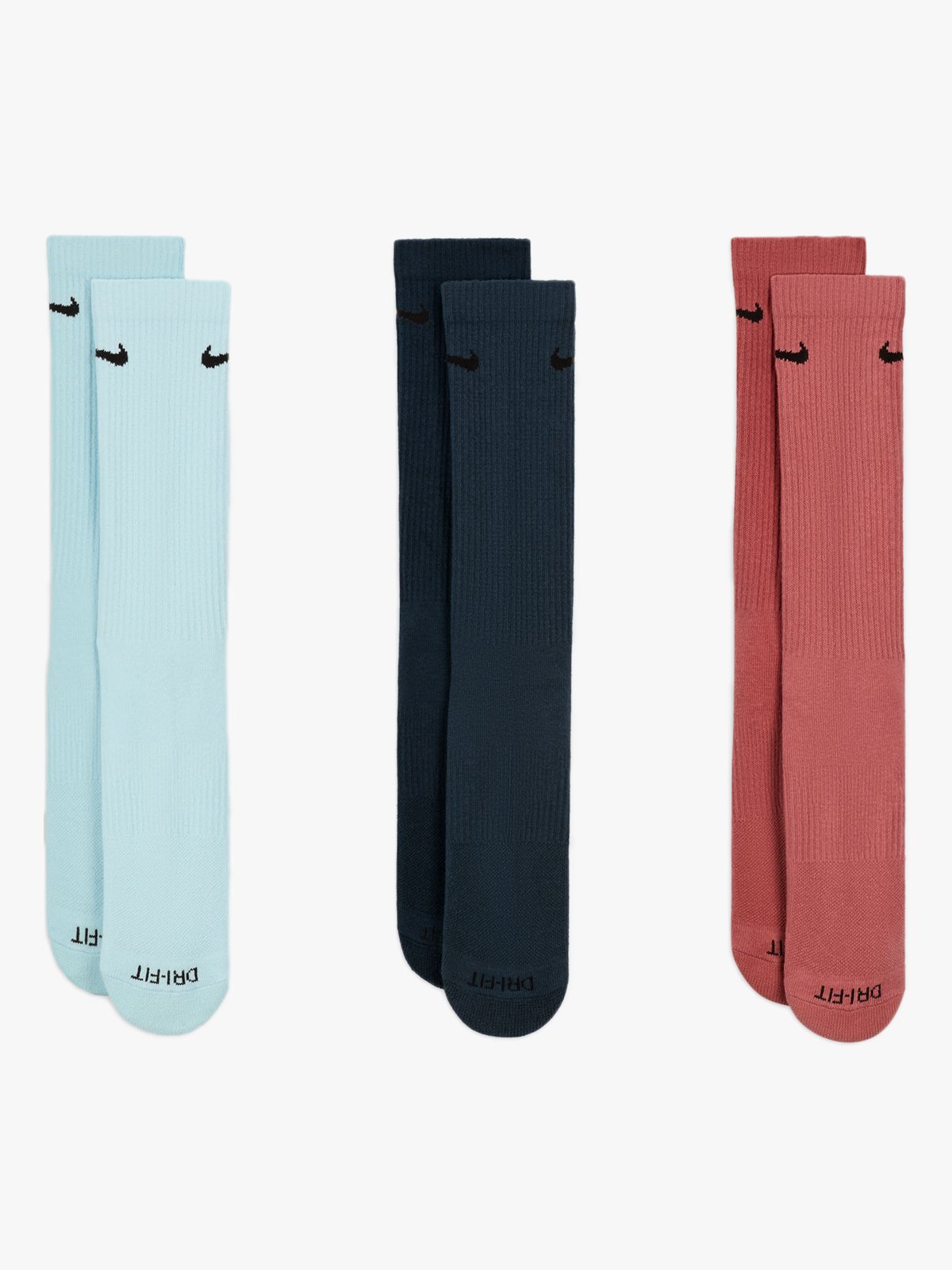 Nike Everyday Plus Cushioned Training Crew Socks 3pk Multi-Color