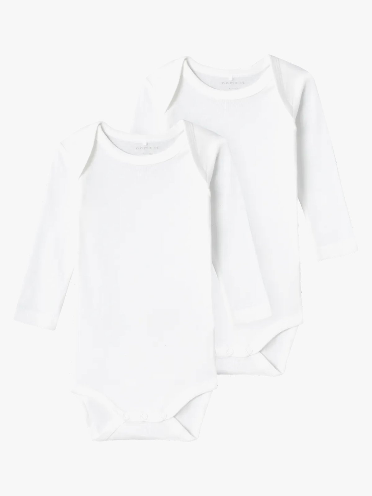 Name It Body 2-Pack Long Sleeve Solid White Bright White