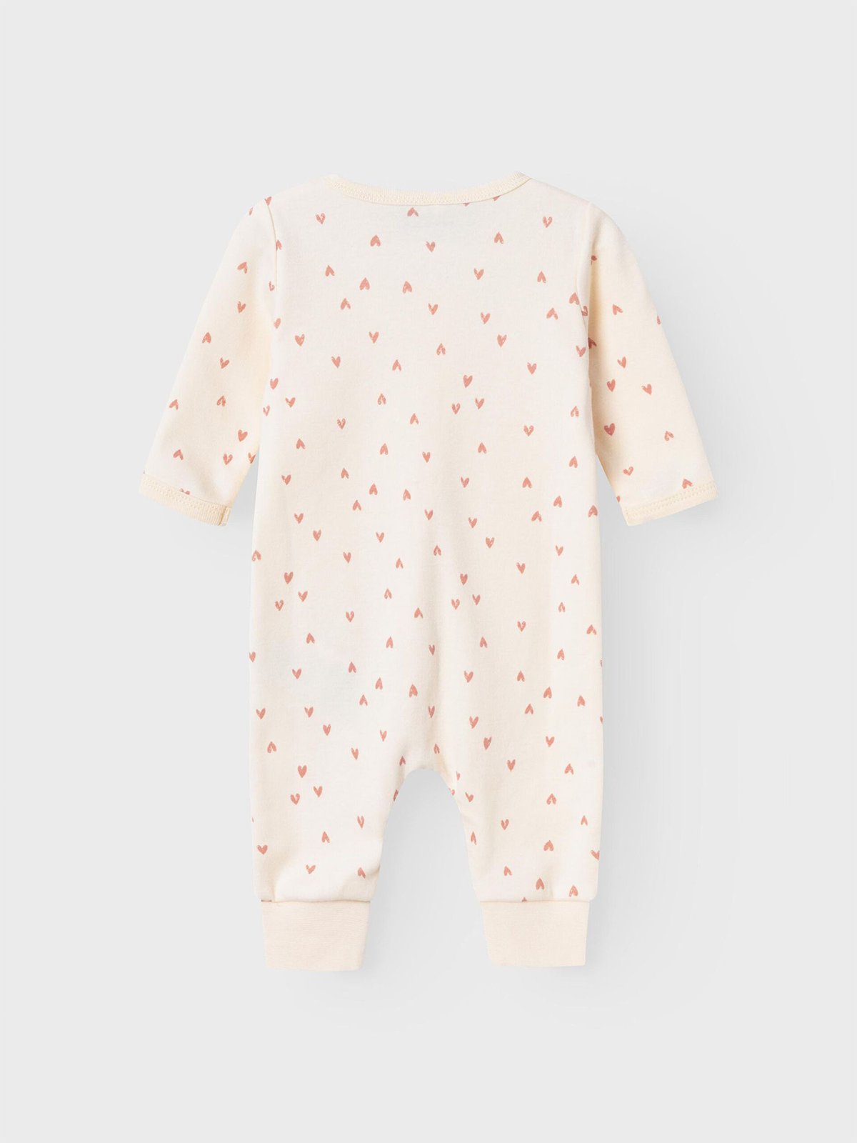 Name It Nightsuit Zip Buttercream Hearts Buttercream