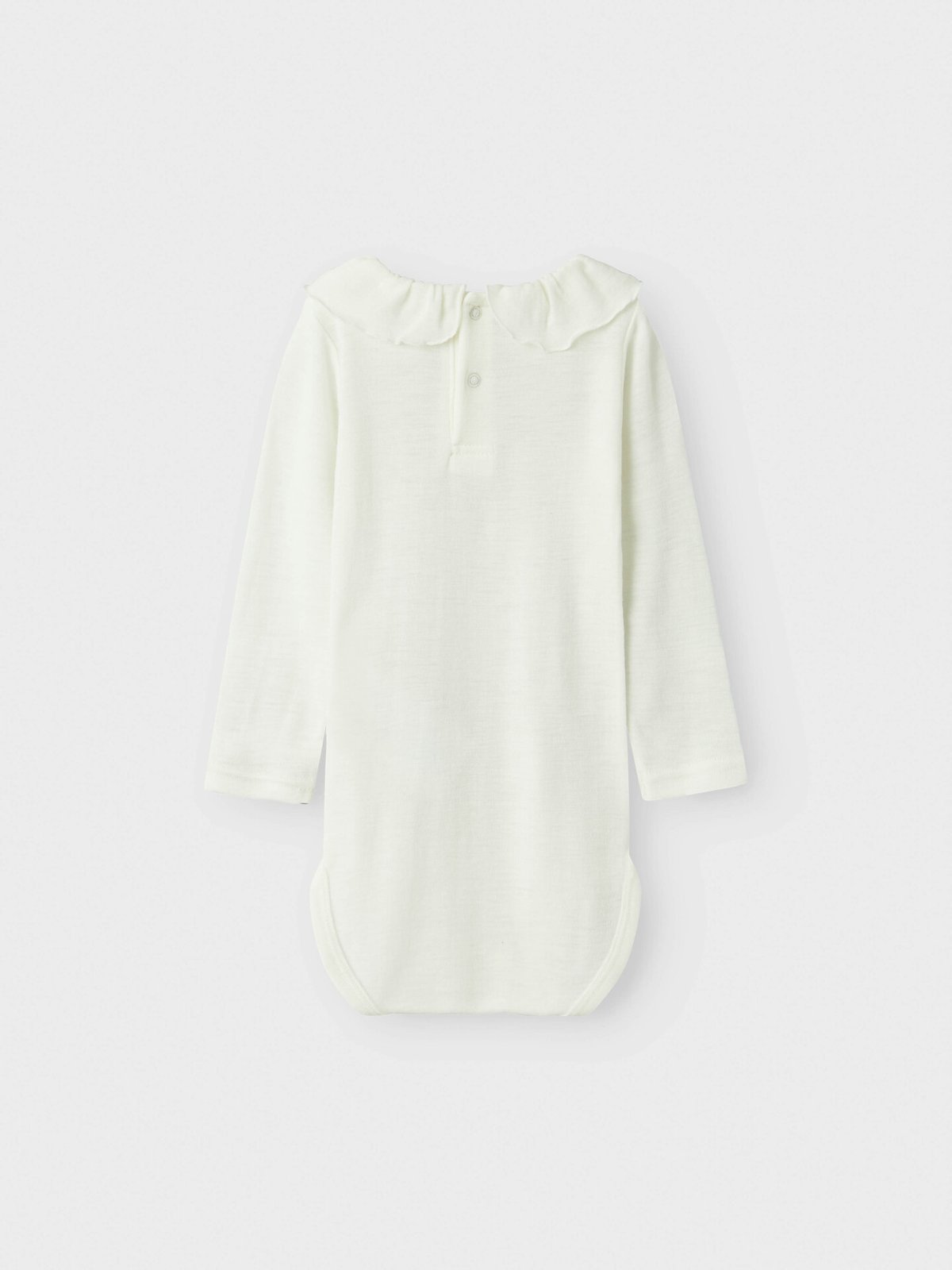 Name It Wang Wool Rib Long Sleeve Body W/Collar Snow White