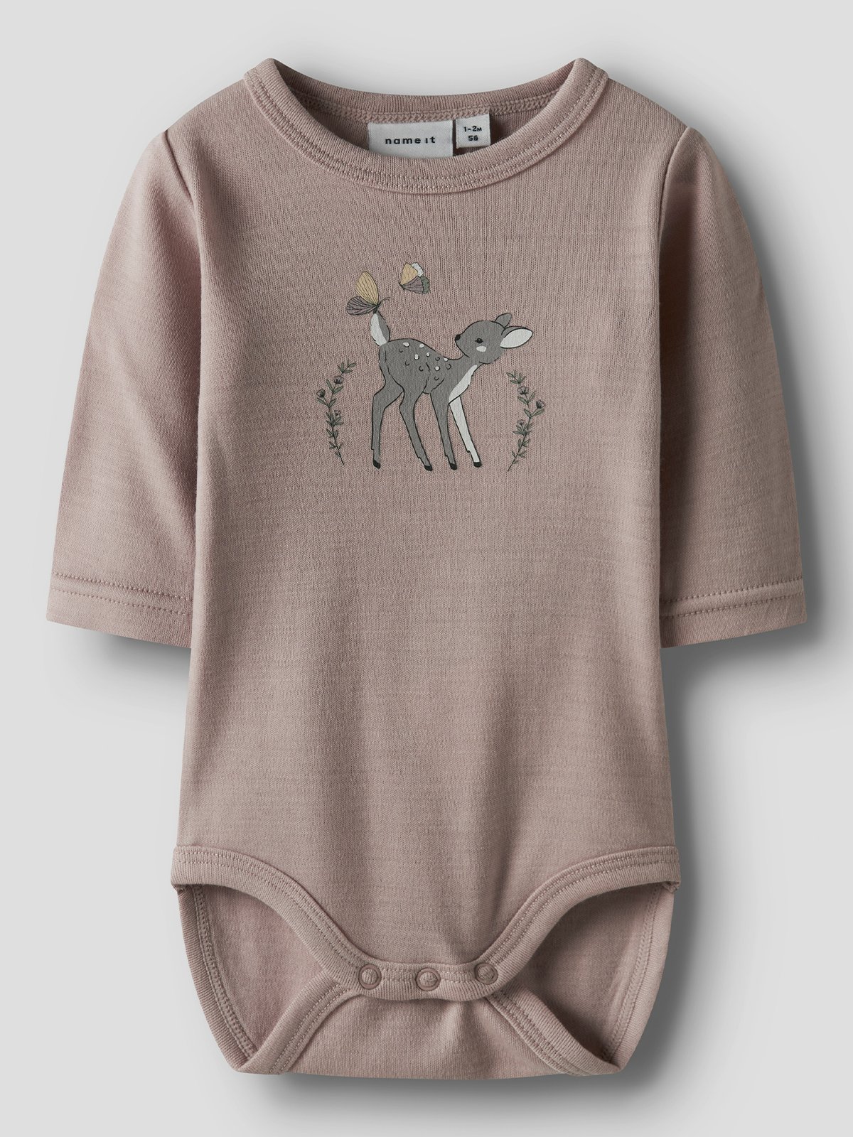 Name It Willitus Wool Long Sleeve Body Shadow Gray