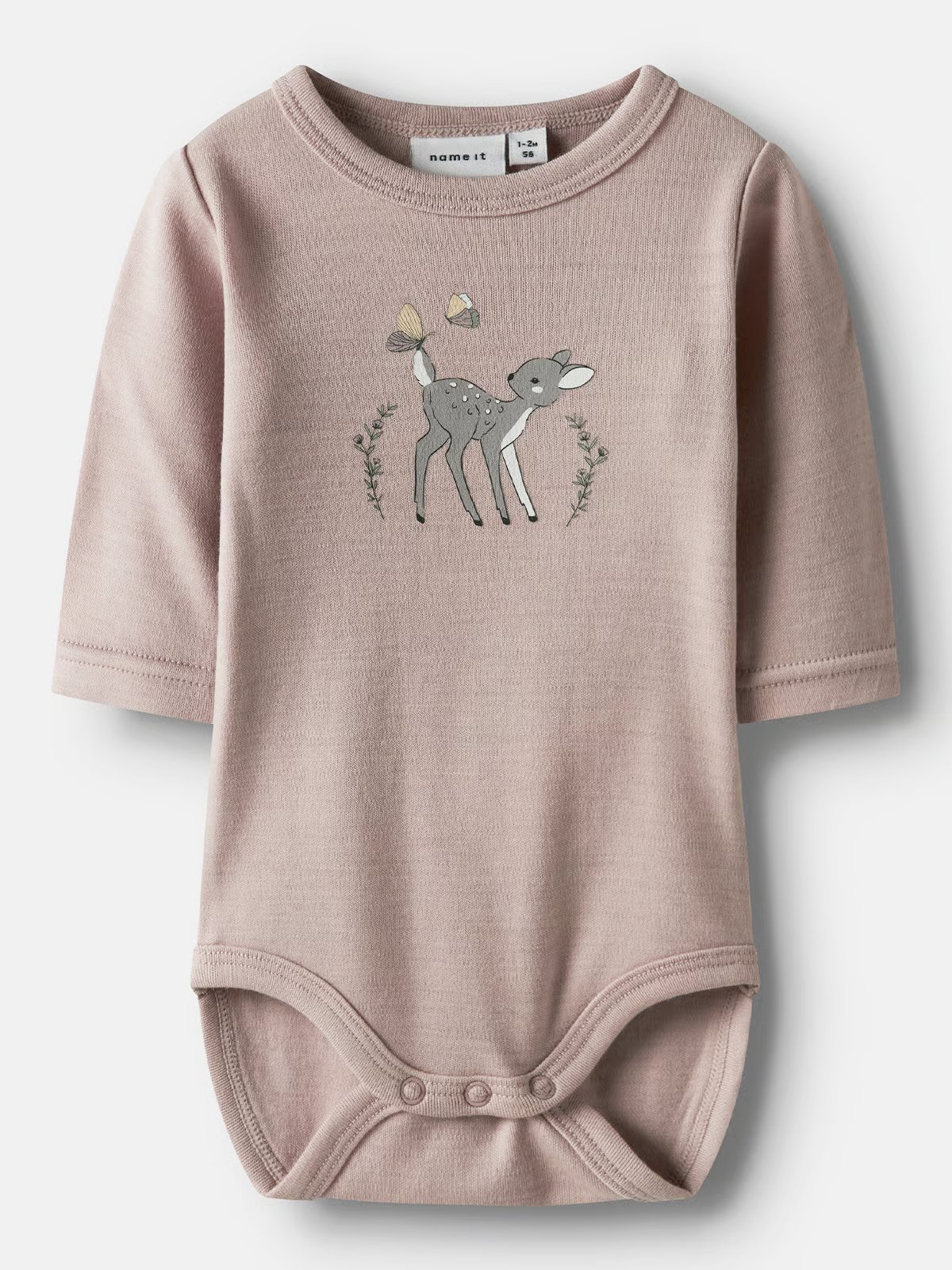 Name It Willitus Wool Long Sleeve Body Shadow Gray