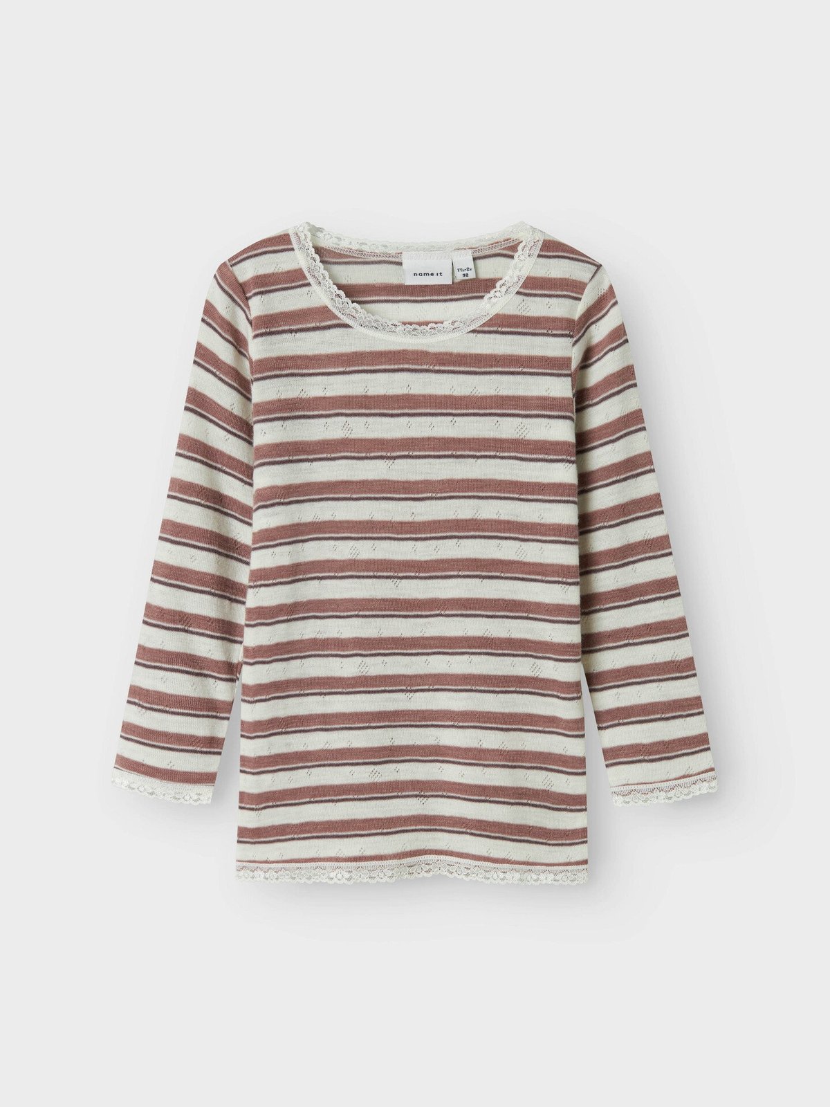 Name It Wang Wool Needle Long Sleeve Top Antler