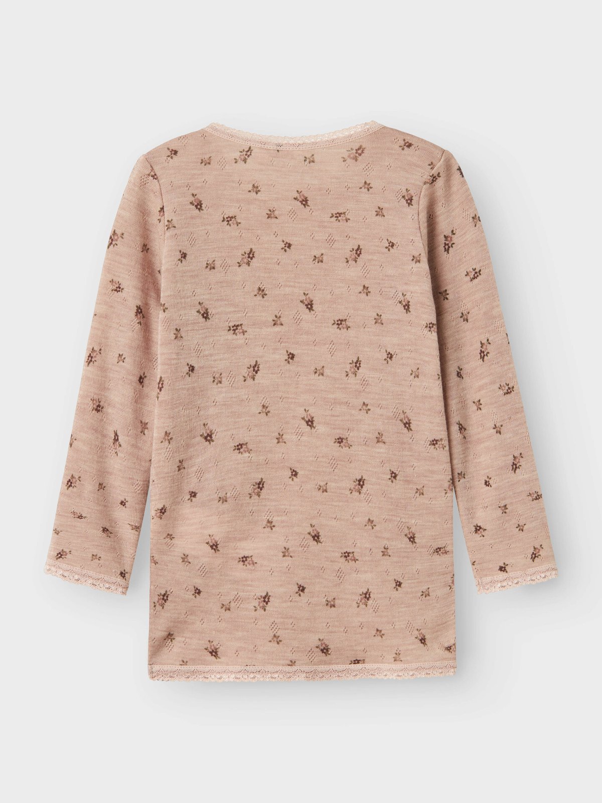 Name It Wang Wool Needle Long Sleeve Top Shadow Gray