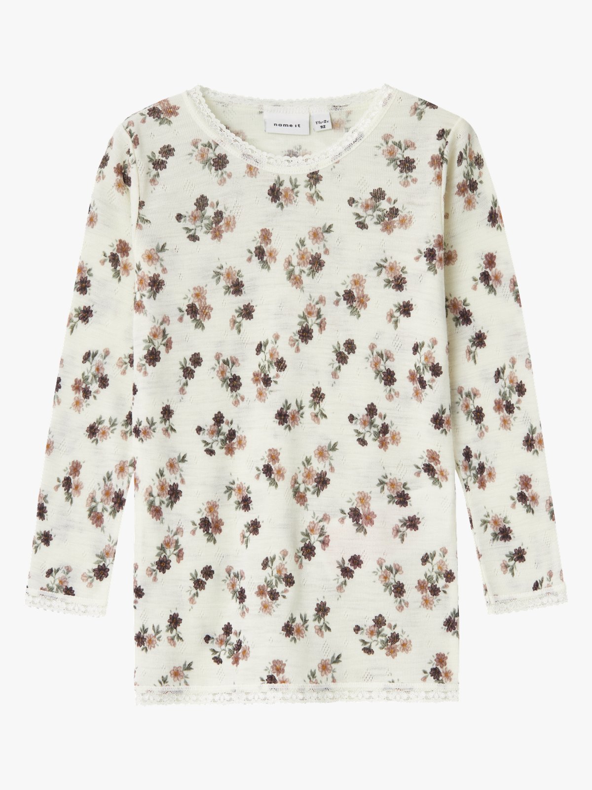 Name It Wang Wool Needle Long Sleeve Top Snow White