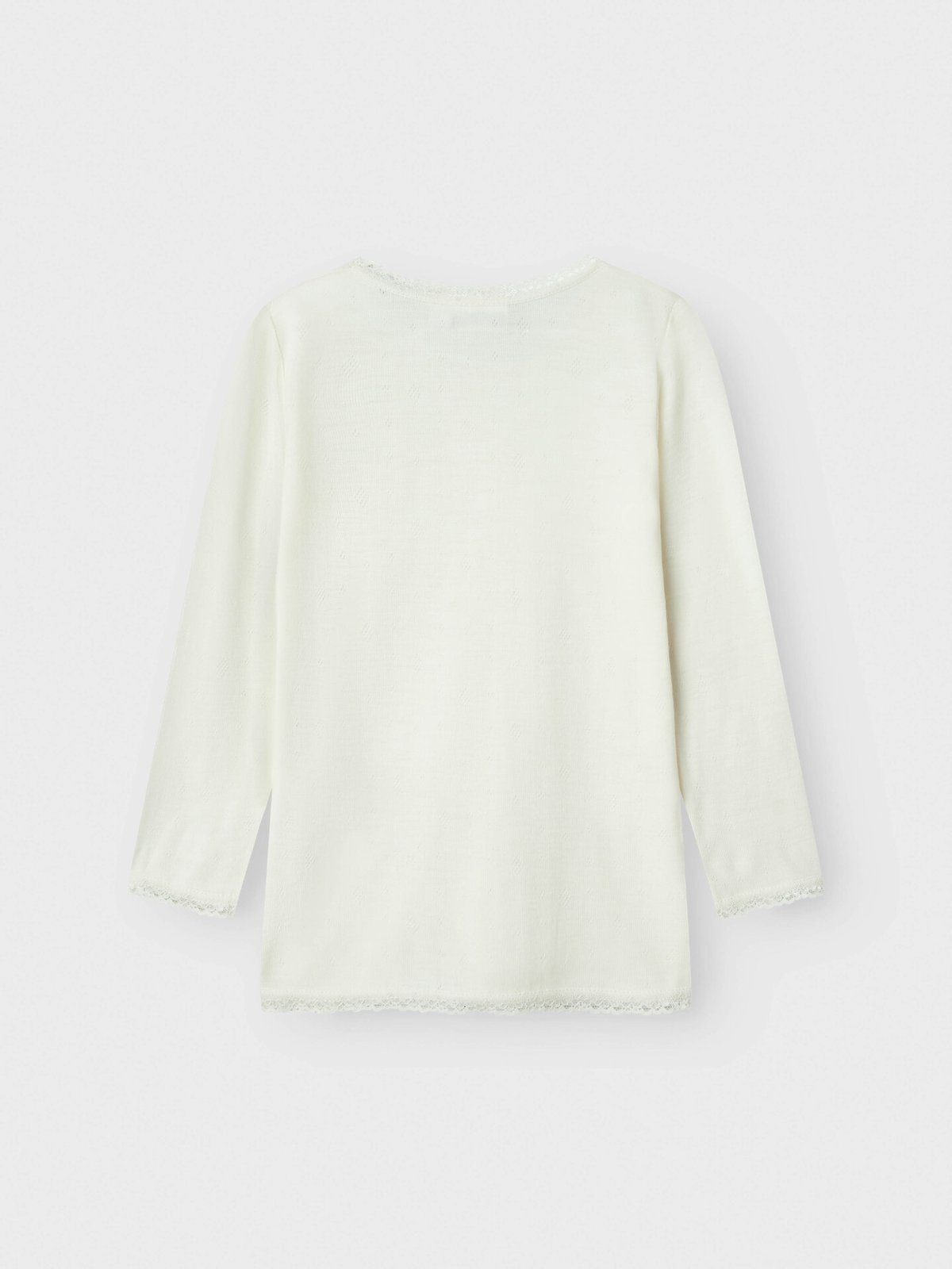 Name It Wang Wool Needle Long Sleeve Top Solid Snow White