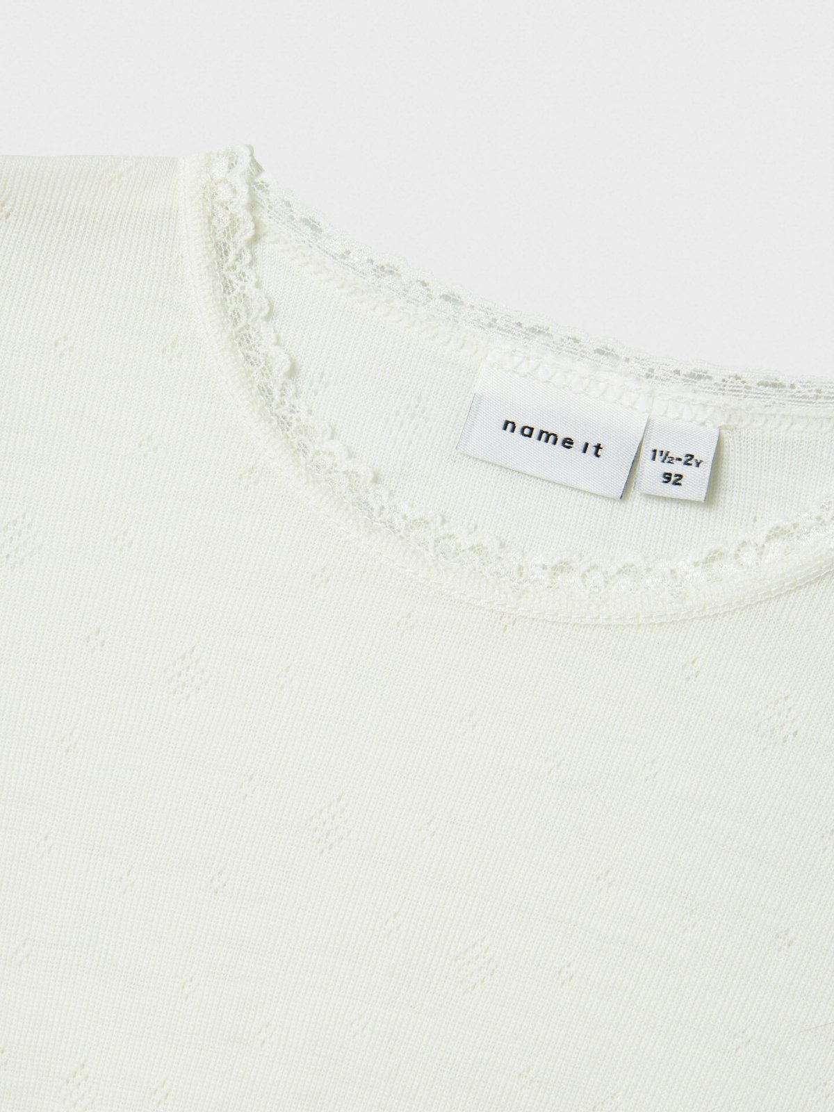 Name It Wang Wool Needle Long Sleeve Top Solid Snow White