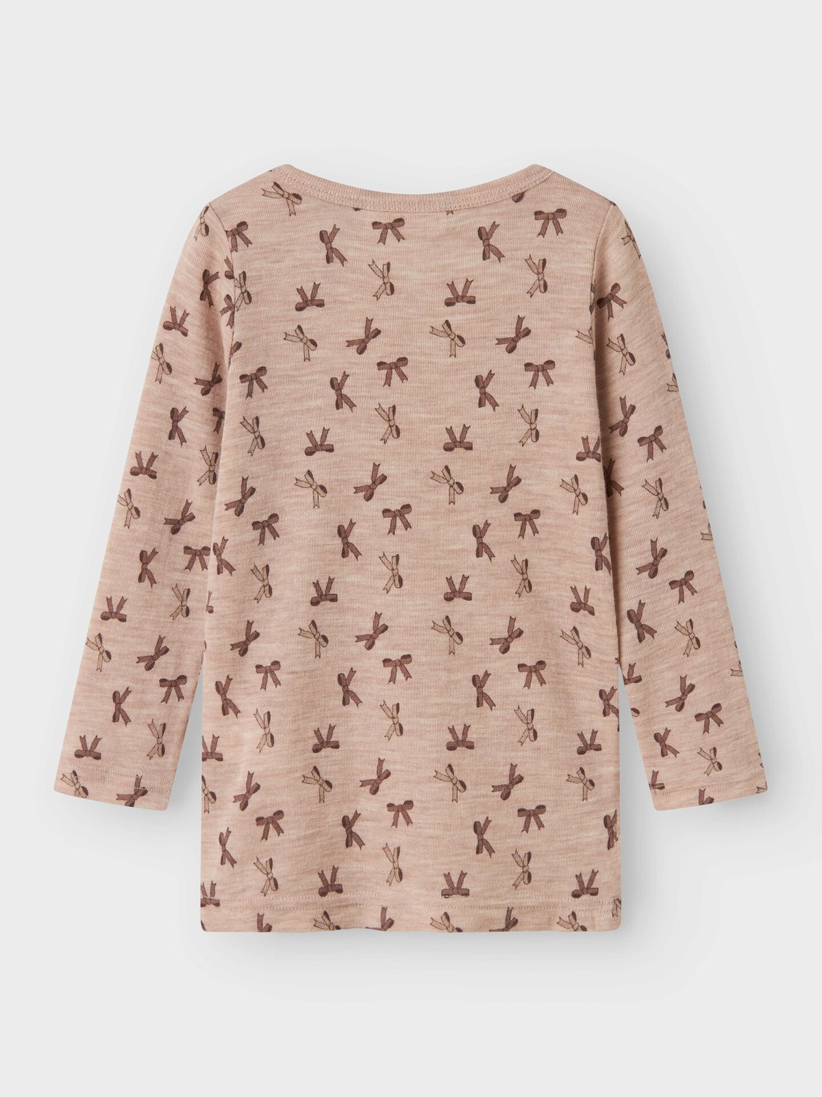 Name It Wang Wool Rib Long Sleeve Top All Over Print Shadow Gray