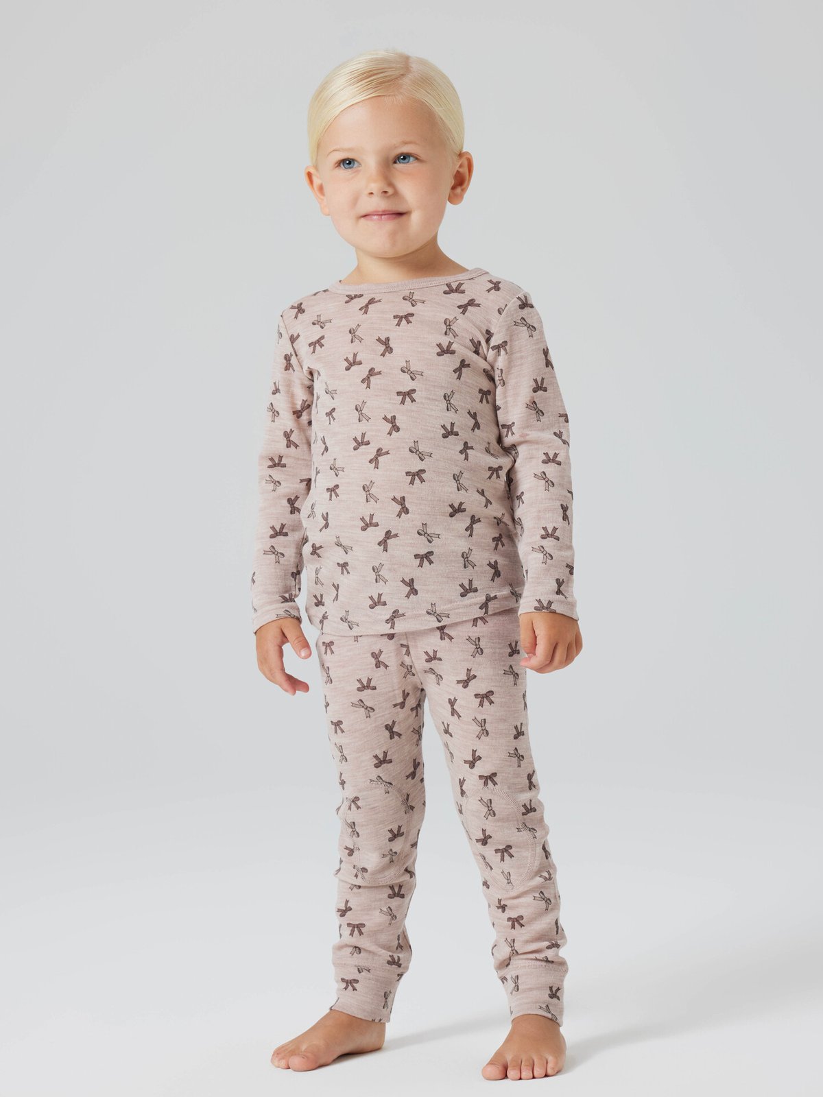 Name It Wang Wool Rib Legging All Over Print Shadow Gray