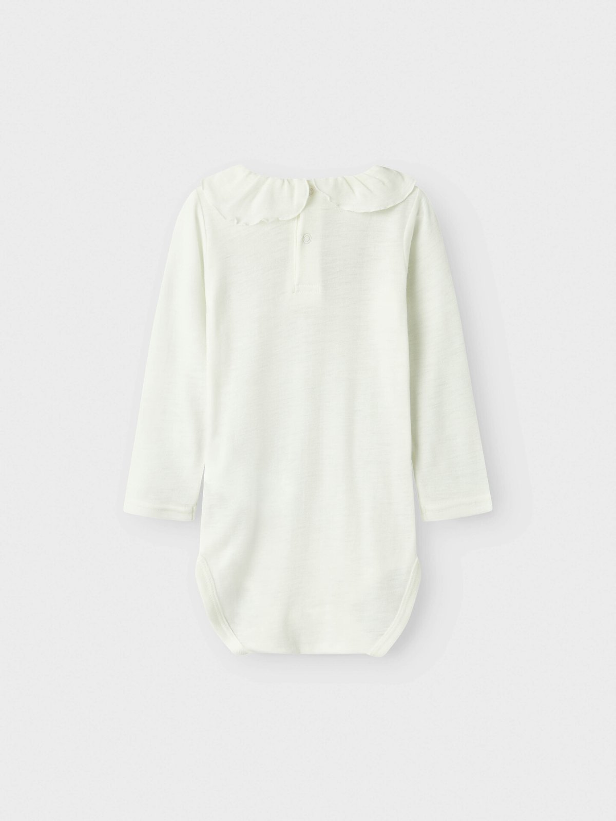 Name It Wang Wool Rib Long Sleeve Body W/Collar Snow White