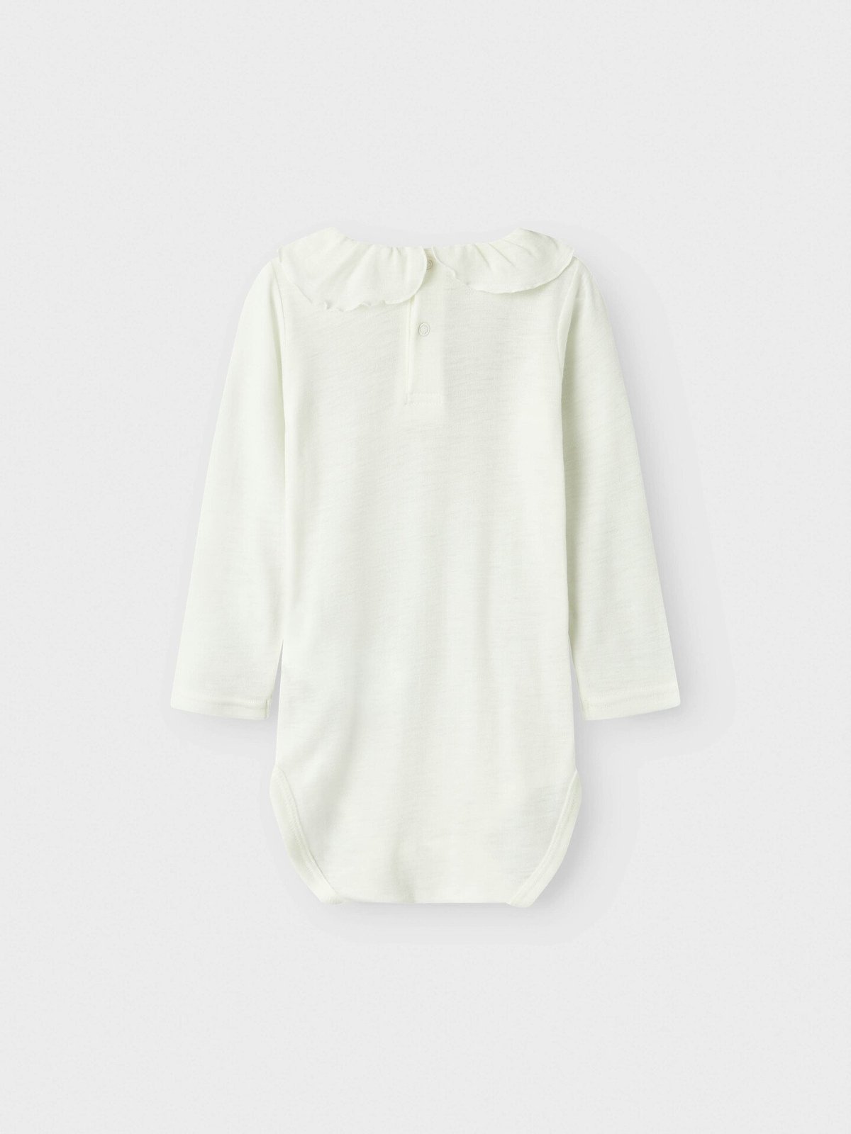 Name It Wang Wool Rib Long Sleeve Body W/Collar Snow White