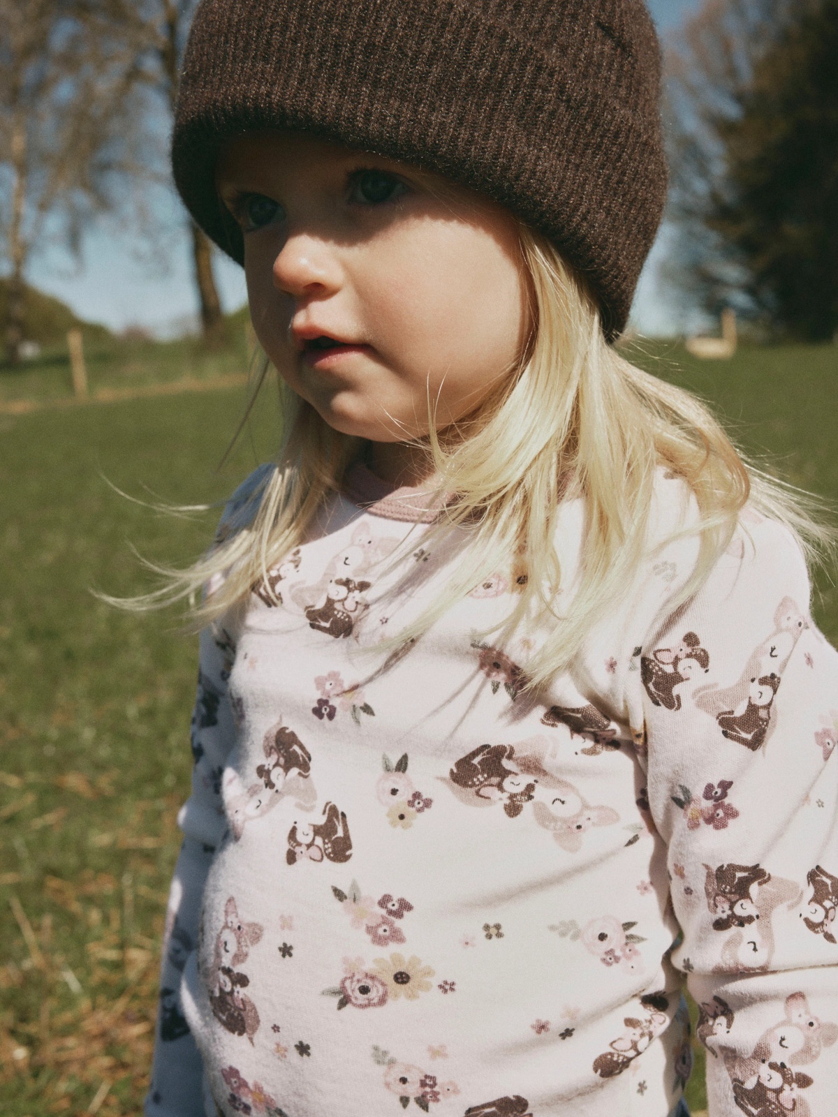 Name It Willit Wool Long Sleeve Top snow white bambi + flower