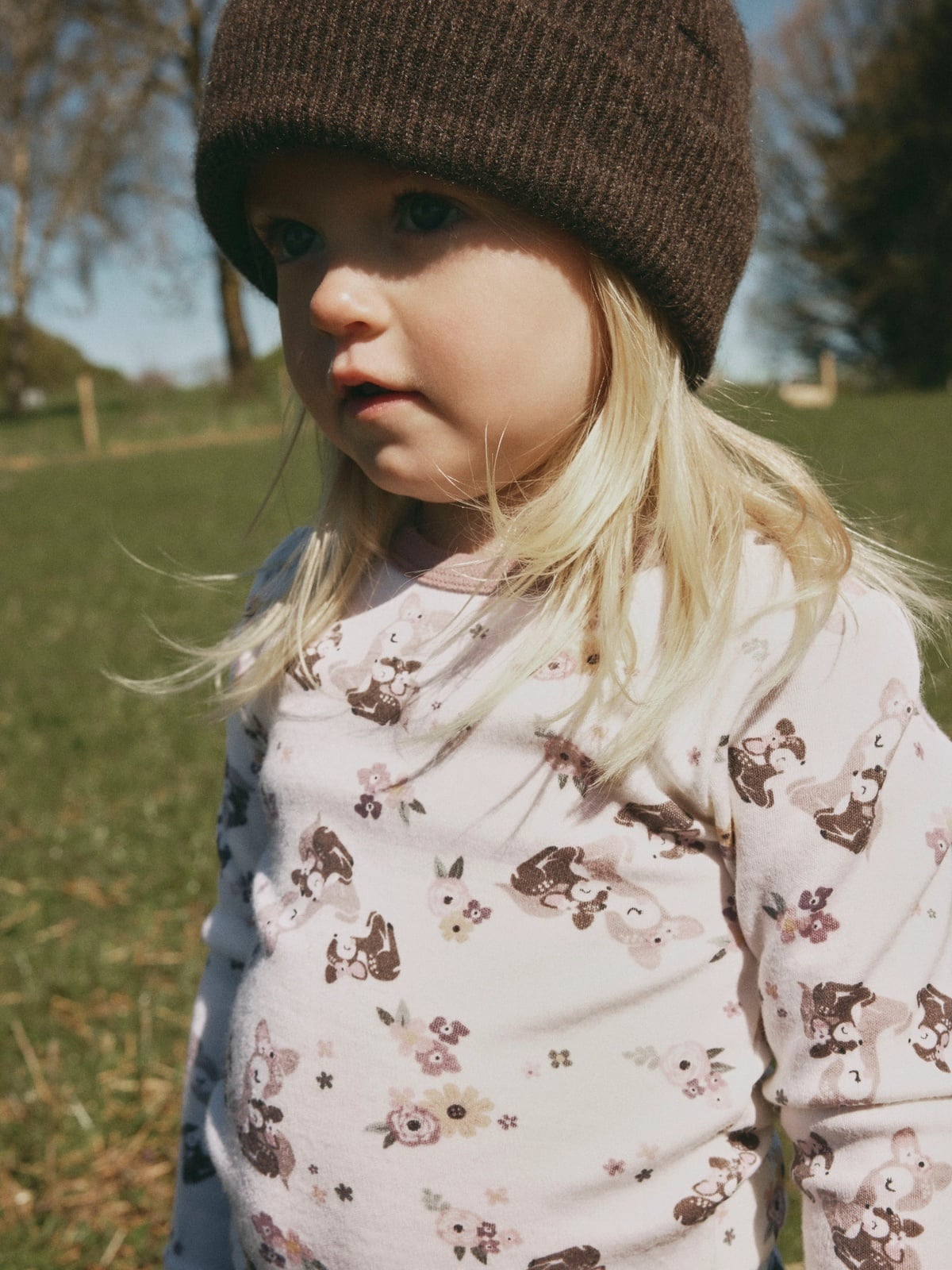 Name It Willit Wool Long Sleeve Top snow white bambi + flower