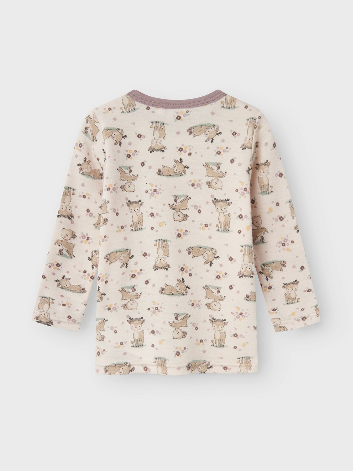 Name It Willit Wool Long Sleeve Top Lilac Ash AOP / Off White AOP