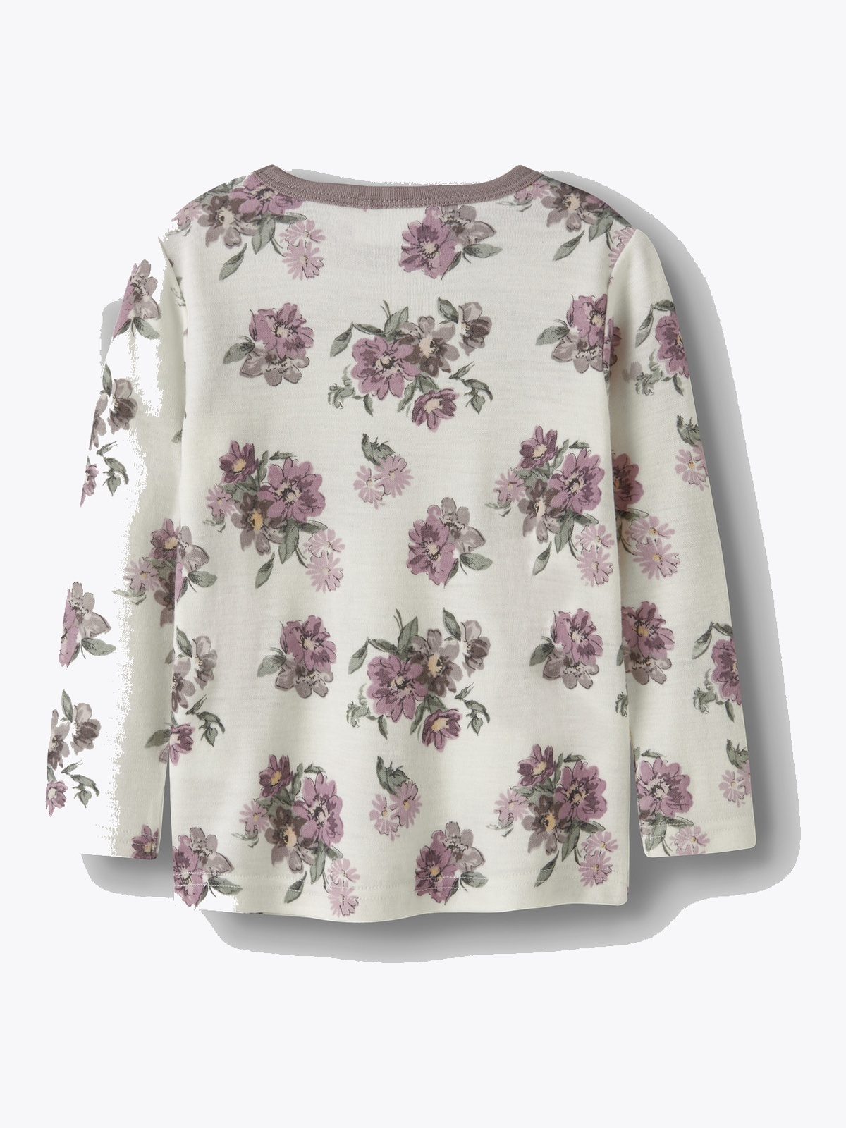 Name It Willitus Wool Long Sleeve Top snow white flower bouquet